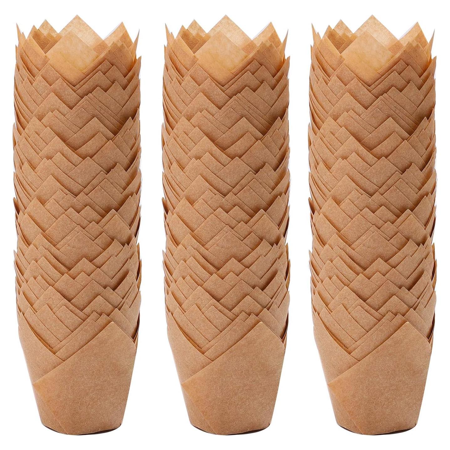 Moldes para Hornear Tulipán Ruisita 150 Piezas Mini Natural