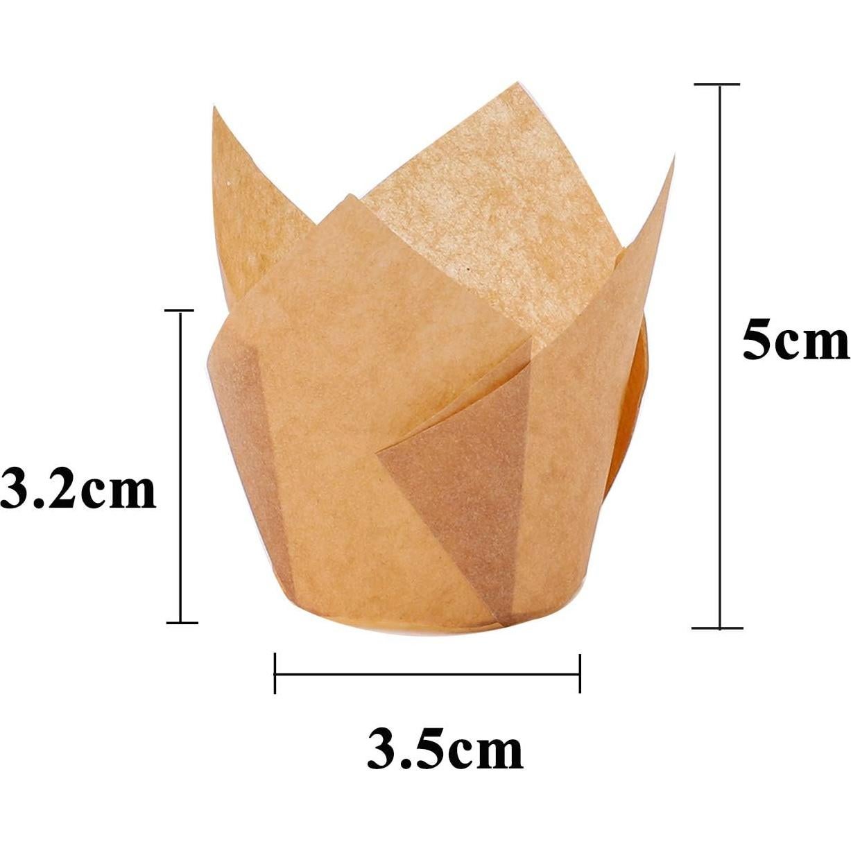 Moldes para Hornear Tulipán Ruisita 150 Piezas Mini Natural