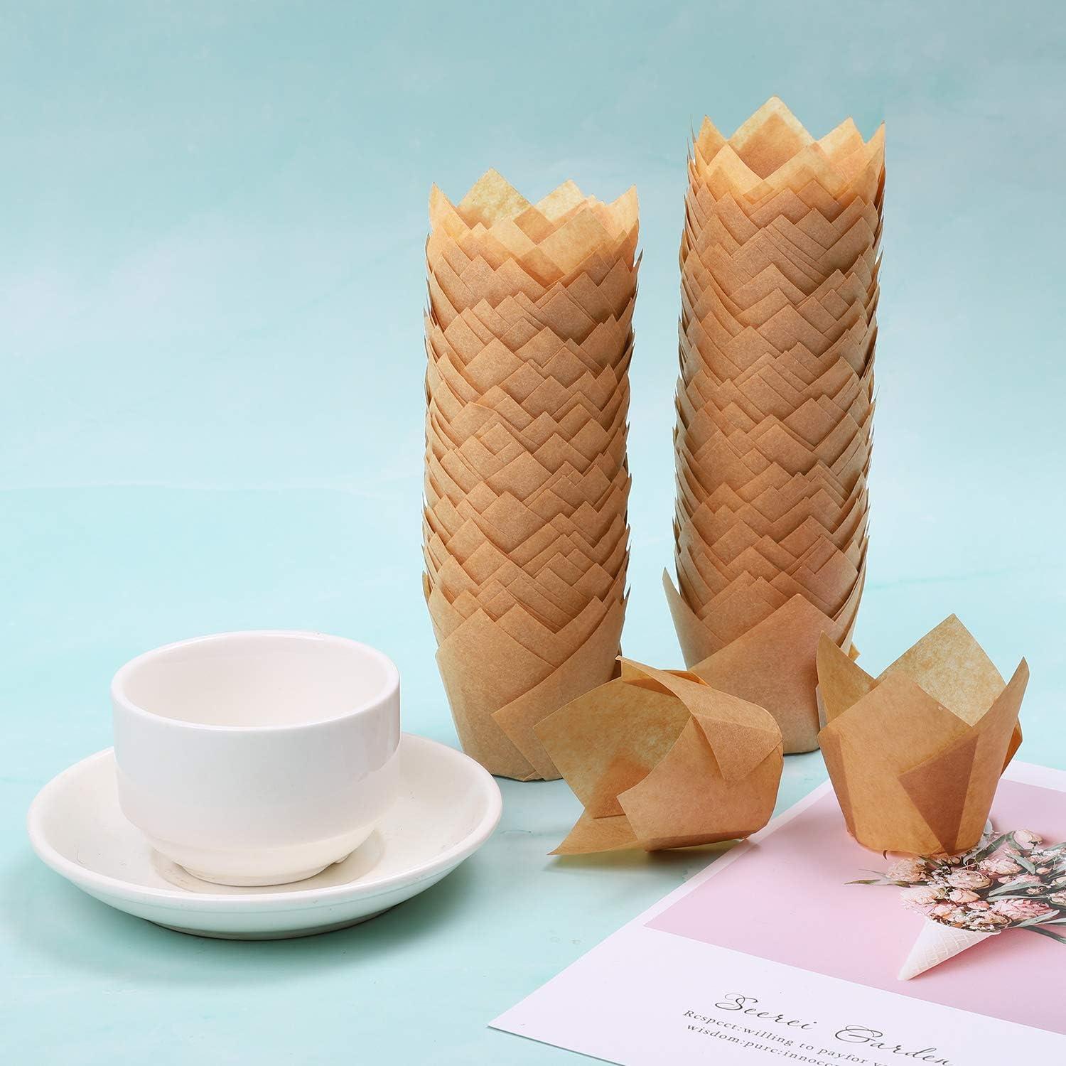 Moldes para Hornear Tulipán Ruisita 150 Piezas Mini Natural