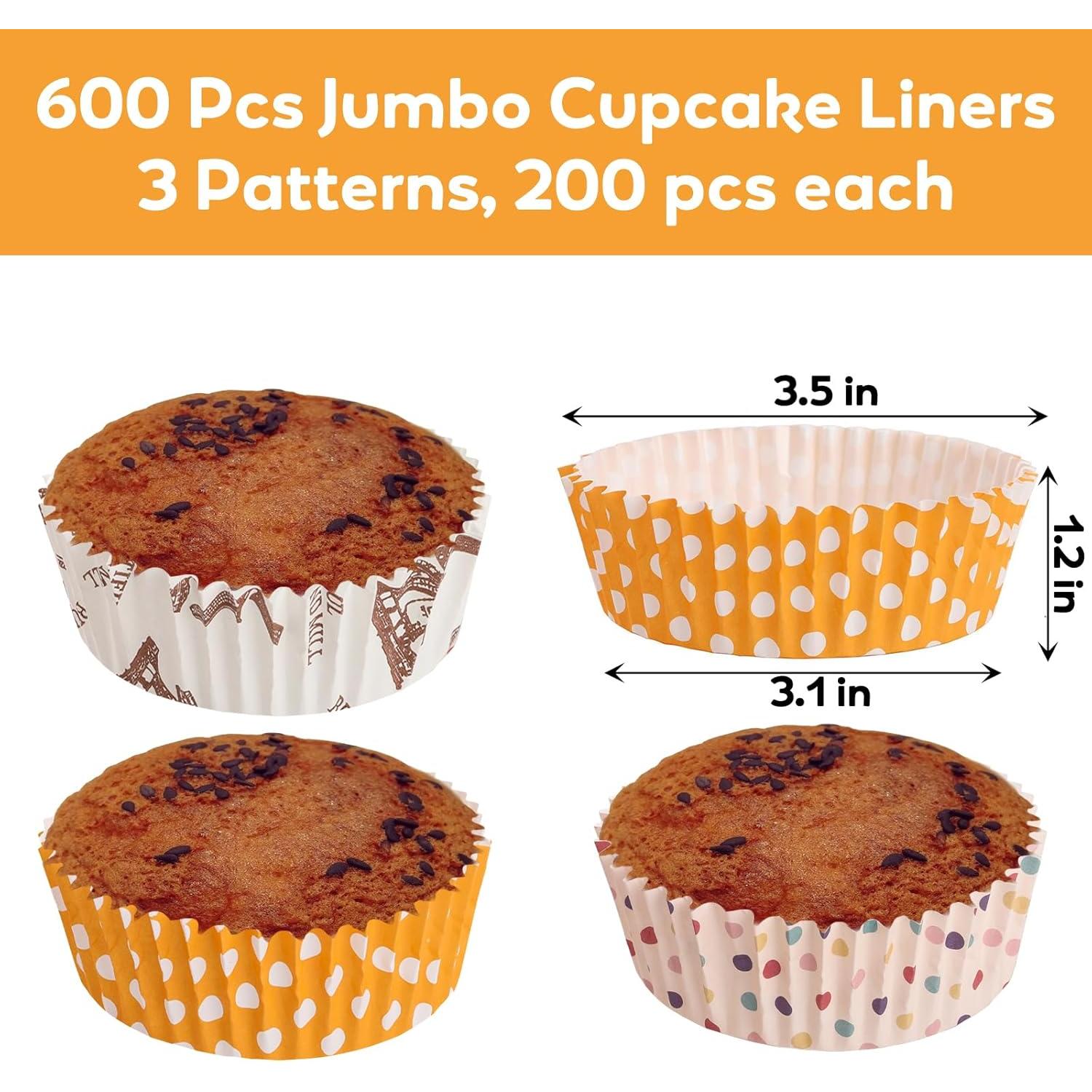 Forros de Cupcake Jumbo Youeon 600 Pcs 8.9 cm Antiadherentes