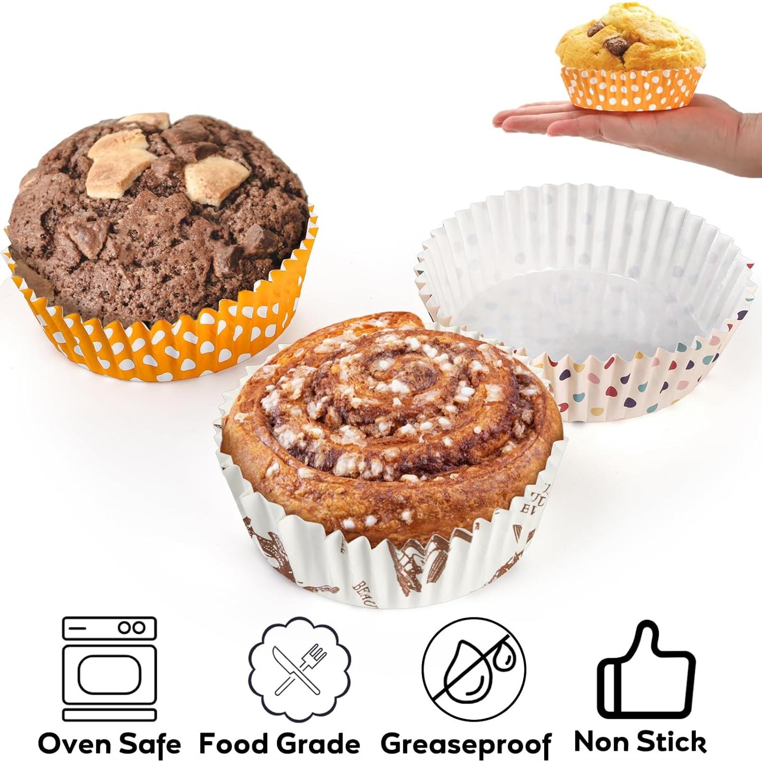 Forros de Cupcake Jumbo Youeon 600 Pcs 8.9 cm Antiadherentes