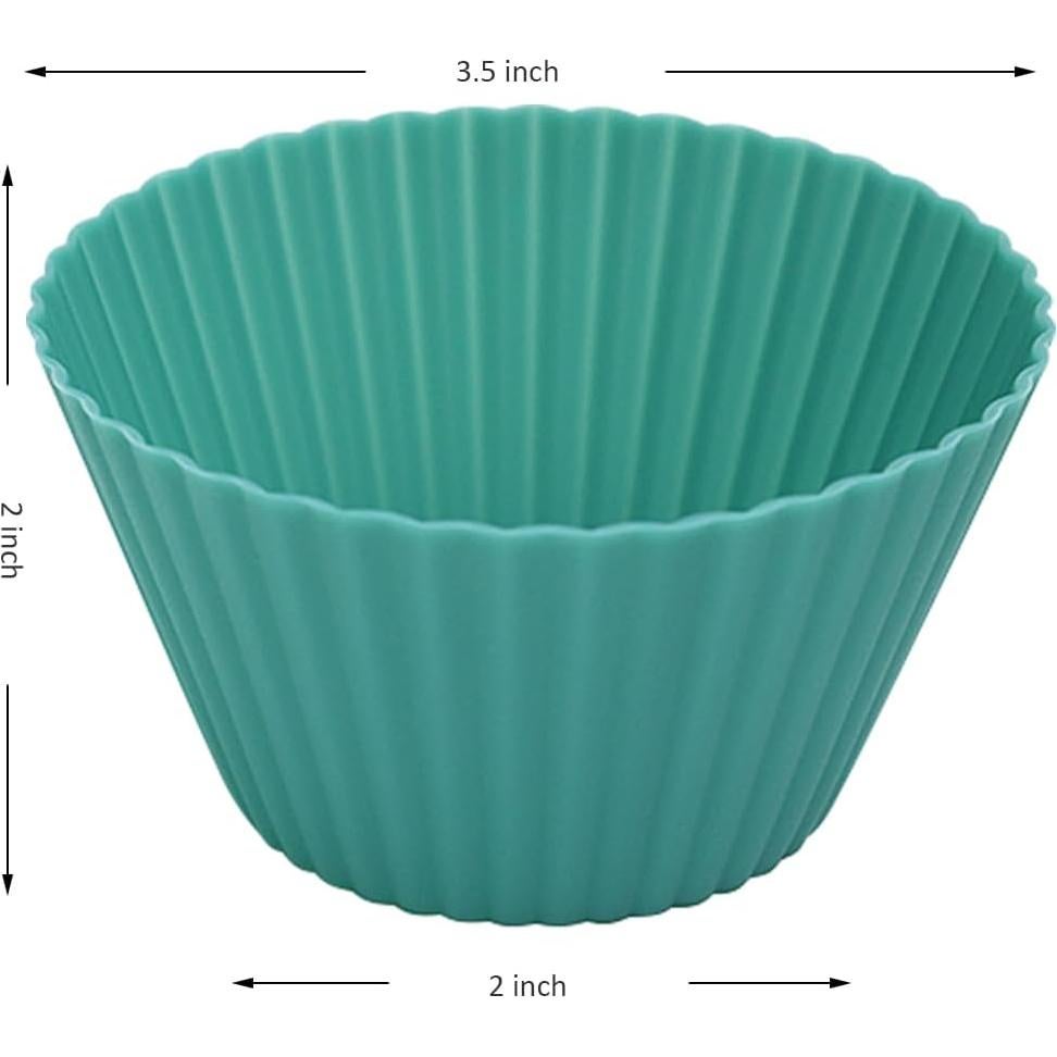 Tazas de Muffin Jumbo de Silicona Pharamat 12 Pcs 9 cm