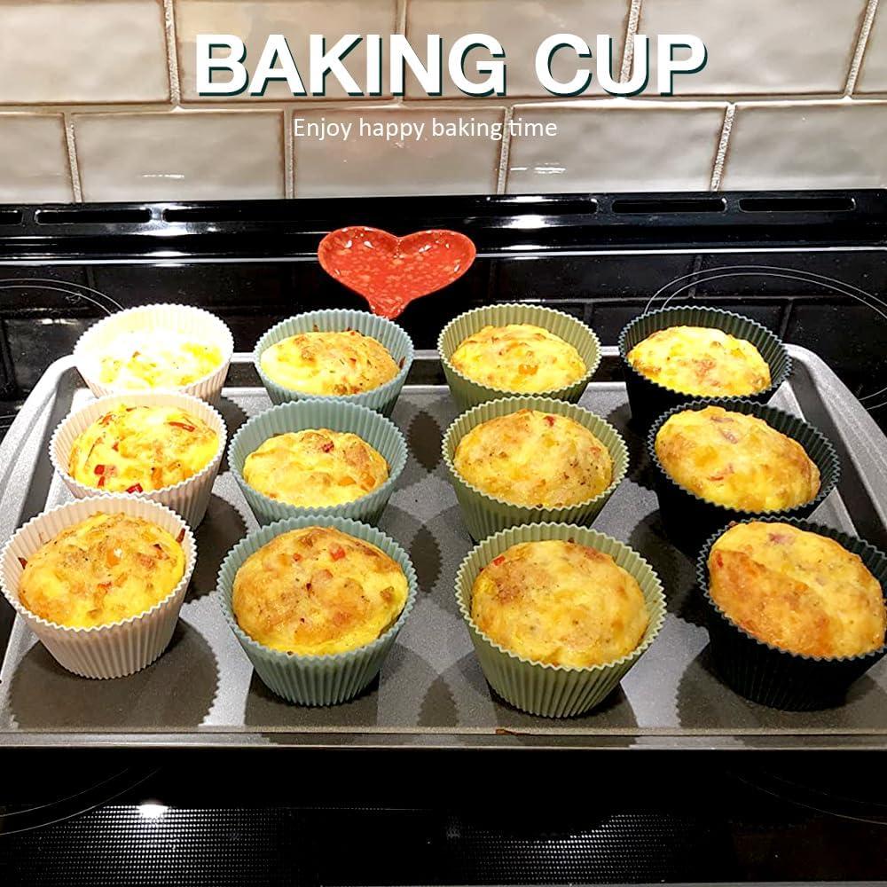 Tazas de Muffin Jumbo de Silicona Pharamat 12 Pcs 9 cm