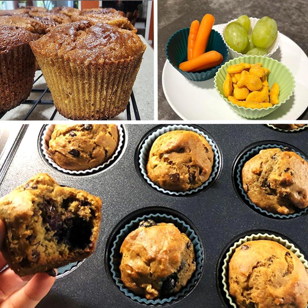 Tazas de Muffin Jumbo de Silicona Pharamat 12 Pcs 9 cm