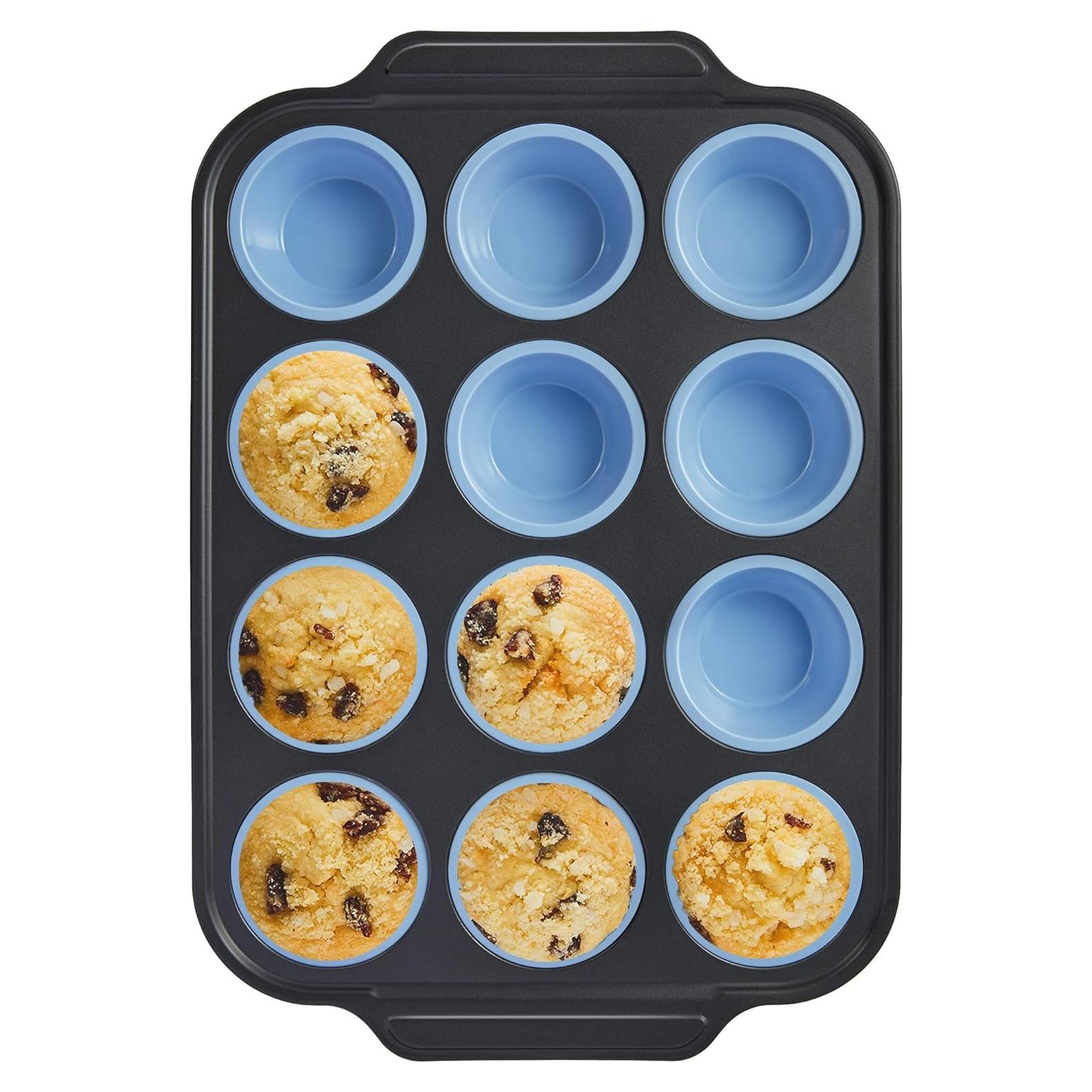 Molde para Muffins de Silicona BRONYPRO 12 Tazas Antiadherente