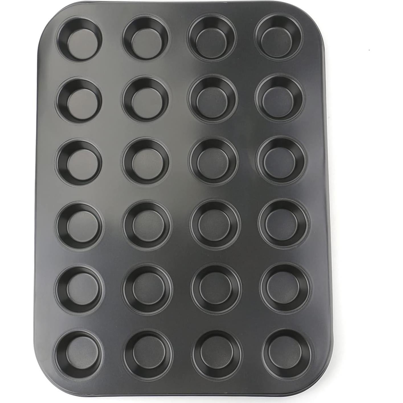 Molde para Mini Cupcakes Kingrol 24 Tazas Acero al Carbono