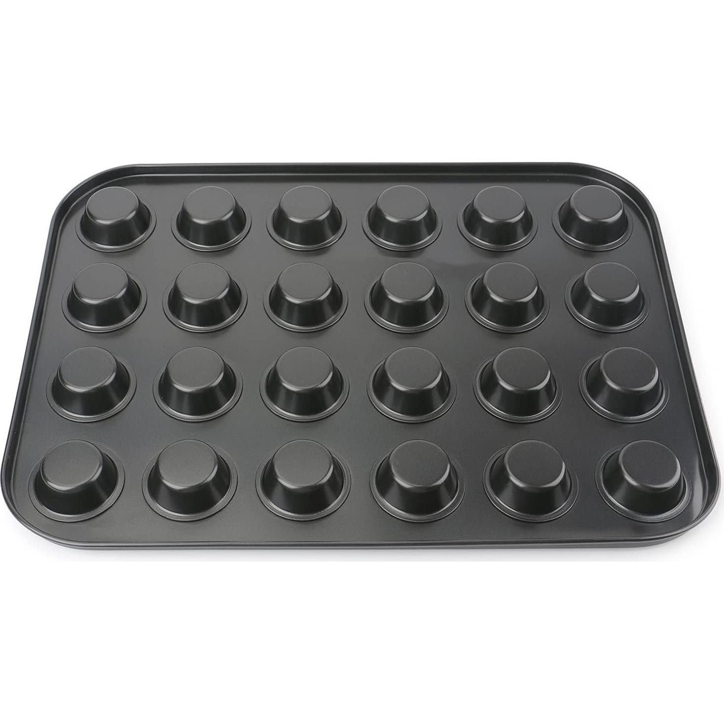 Molde para Mini Cupcakes Kingrol 24 Tazas Acero al Carbono