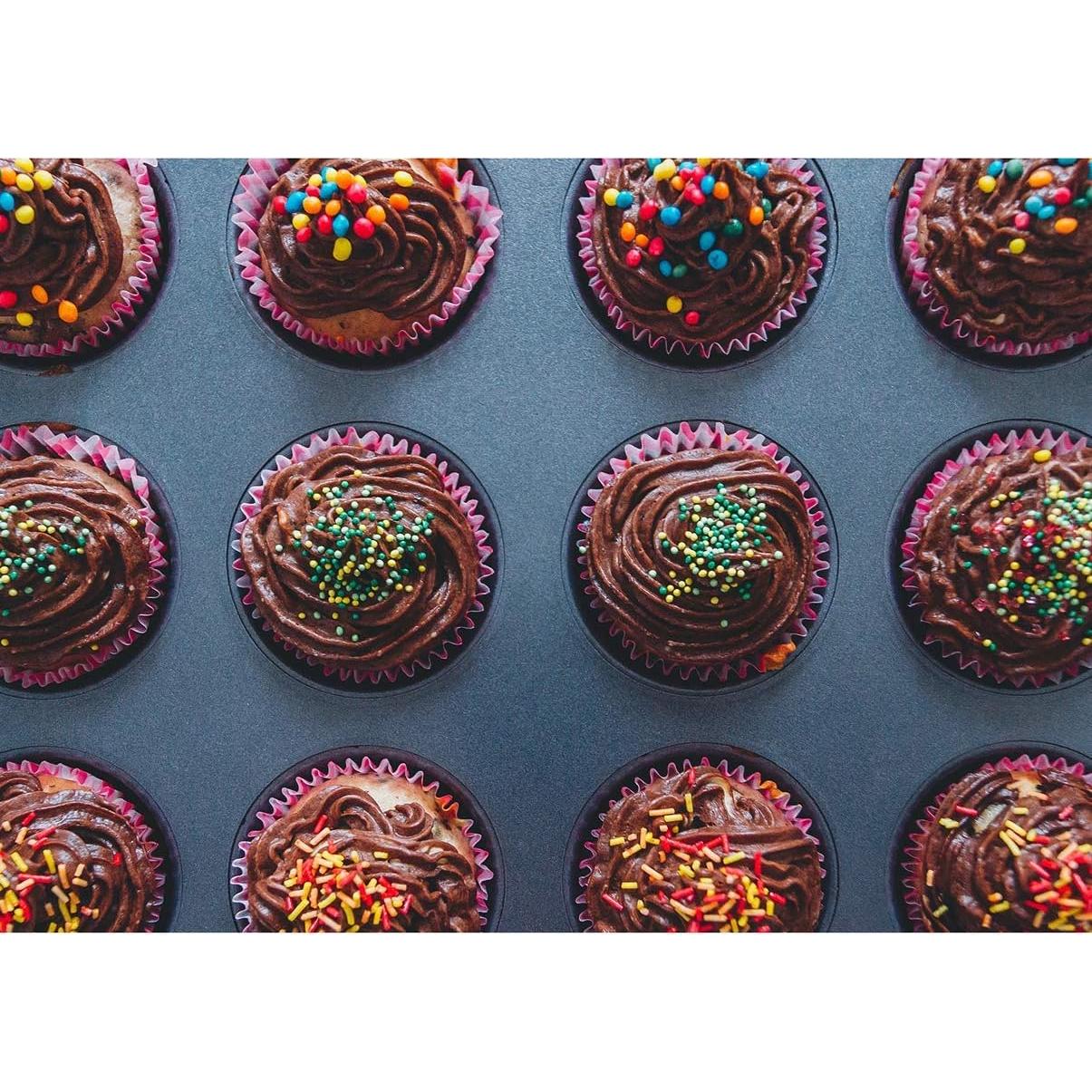 Molde para Mini Cupcakes Kingrol 24 Tazas Acero al Carbono