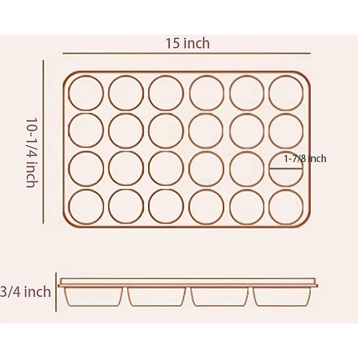 Molde para Mini Cupcakes Kingrol 24 Tazas Acero al Carbono