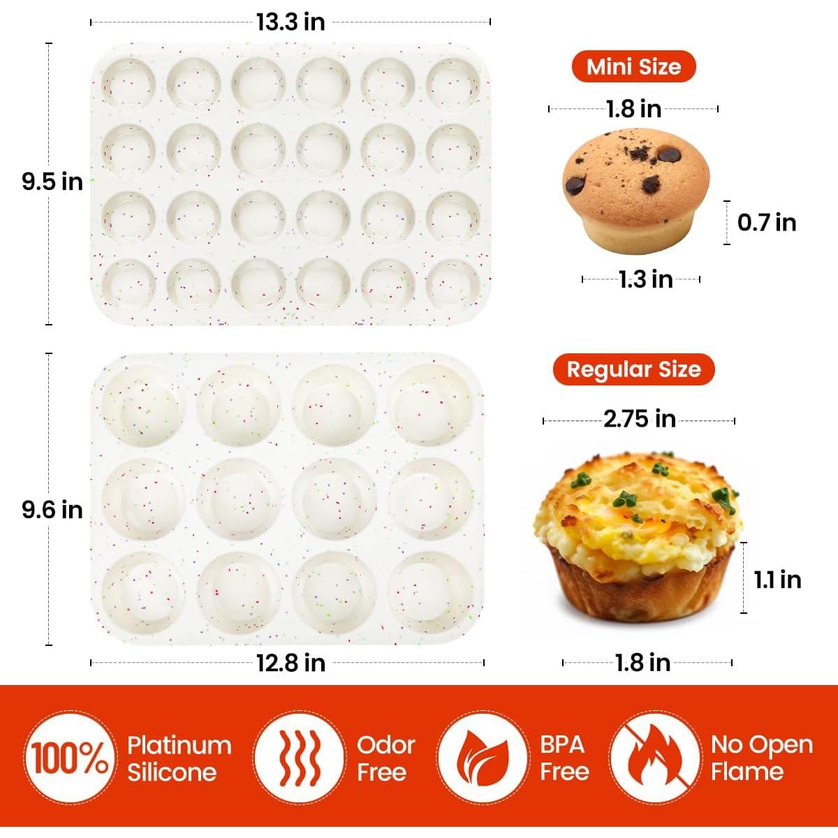 Set de Moldes de Silicona CAKETIME para Muffins 12+24 Tazas