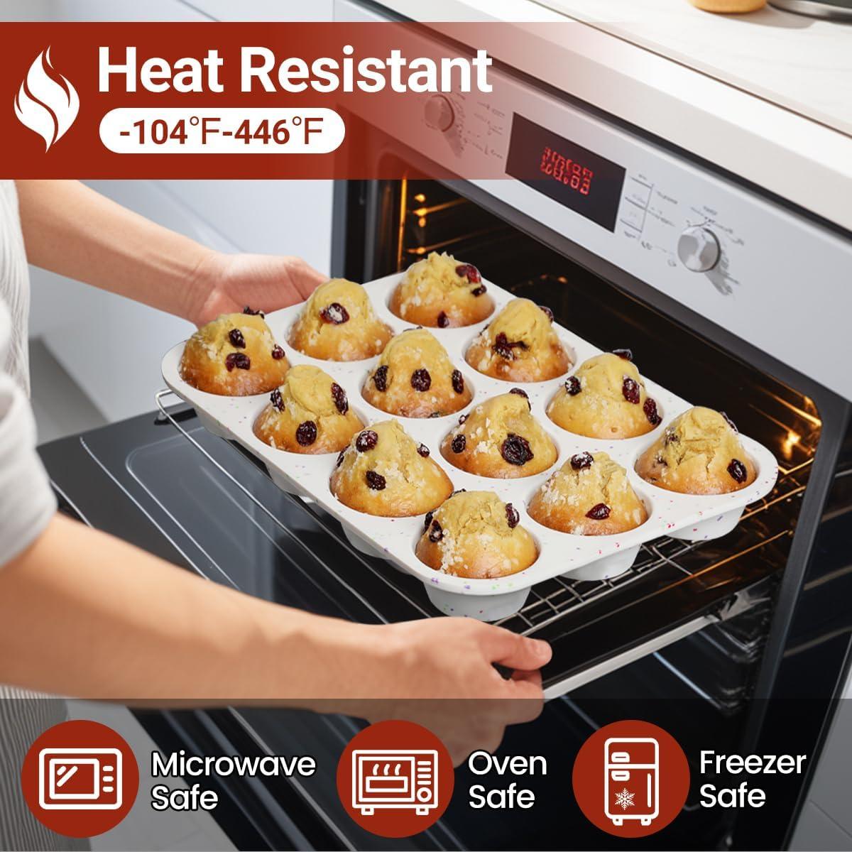 Set de Moldes de Silicona CAKETIME para Muffins 12+24 Tazas