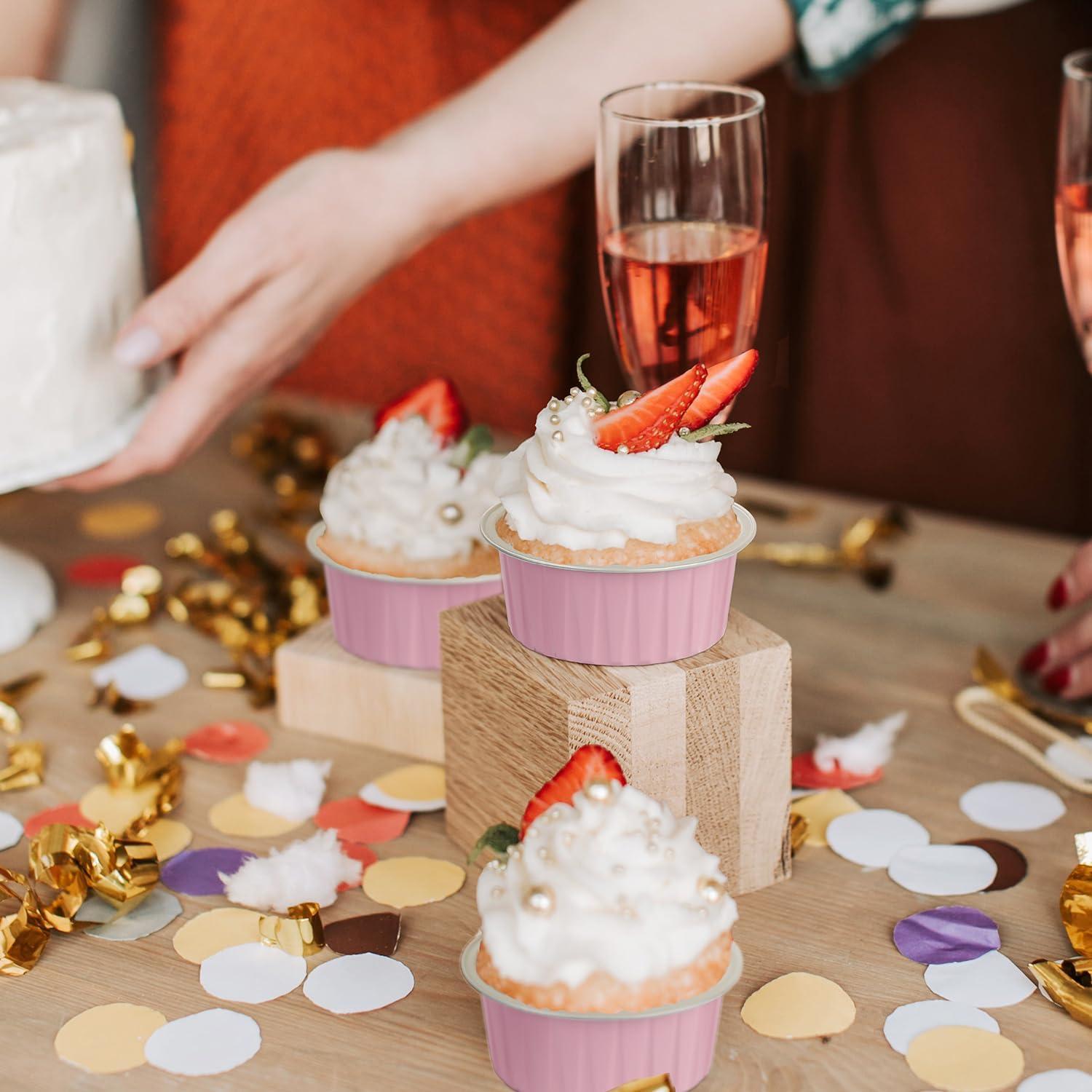 Moldes para Cupcakes LNYZQUS 5oz con Tapas - Paquete 100 Piezas