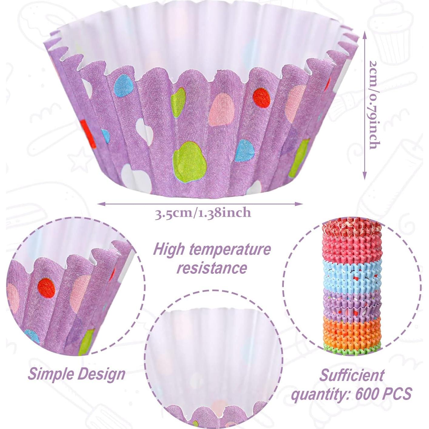 Forros de Cupcake Desechables Funtery 600 Piezas Coloridos