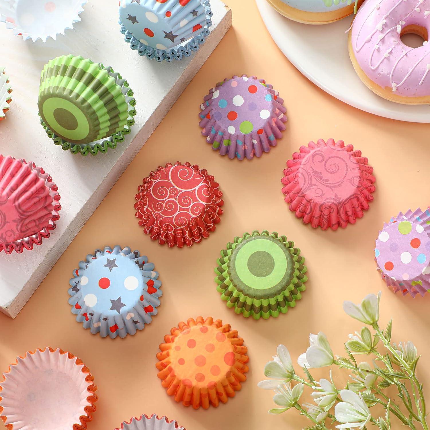 Forros de Cupcake Desechables Funtery 600 Piezas Coloridos