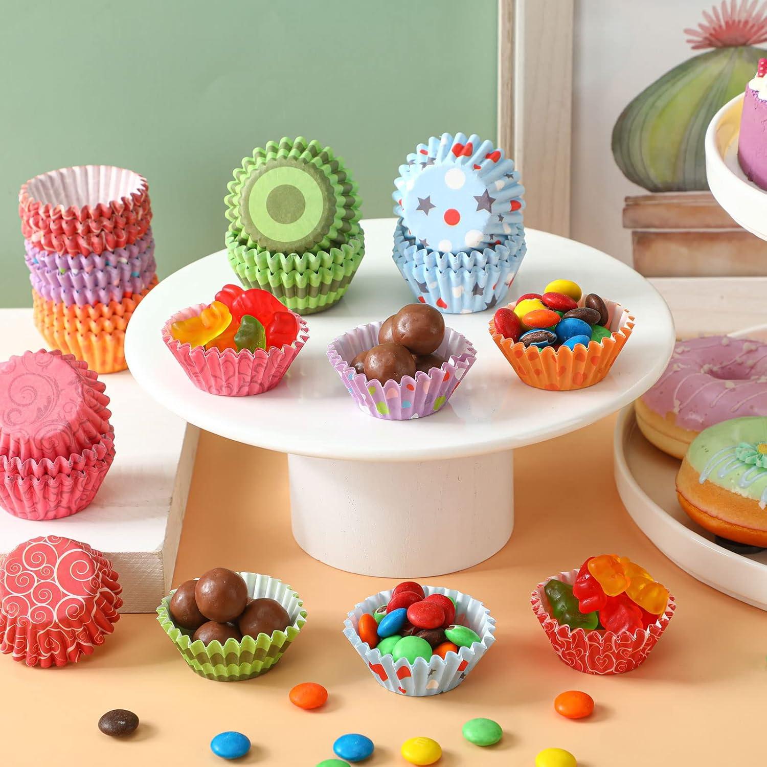 Forros de Cupcake Desechables Funtery 600 Piezas Coloridos