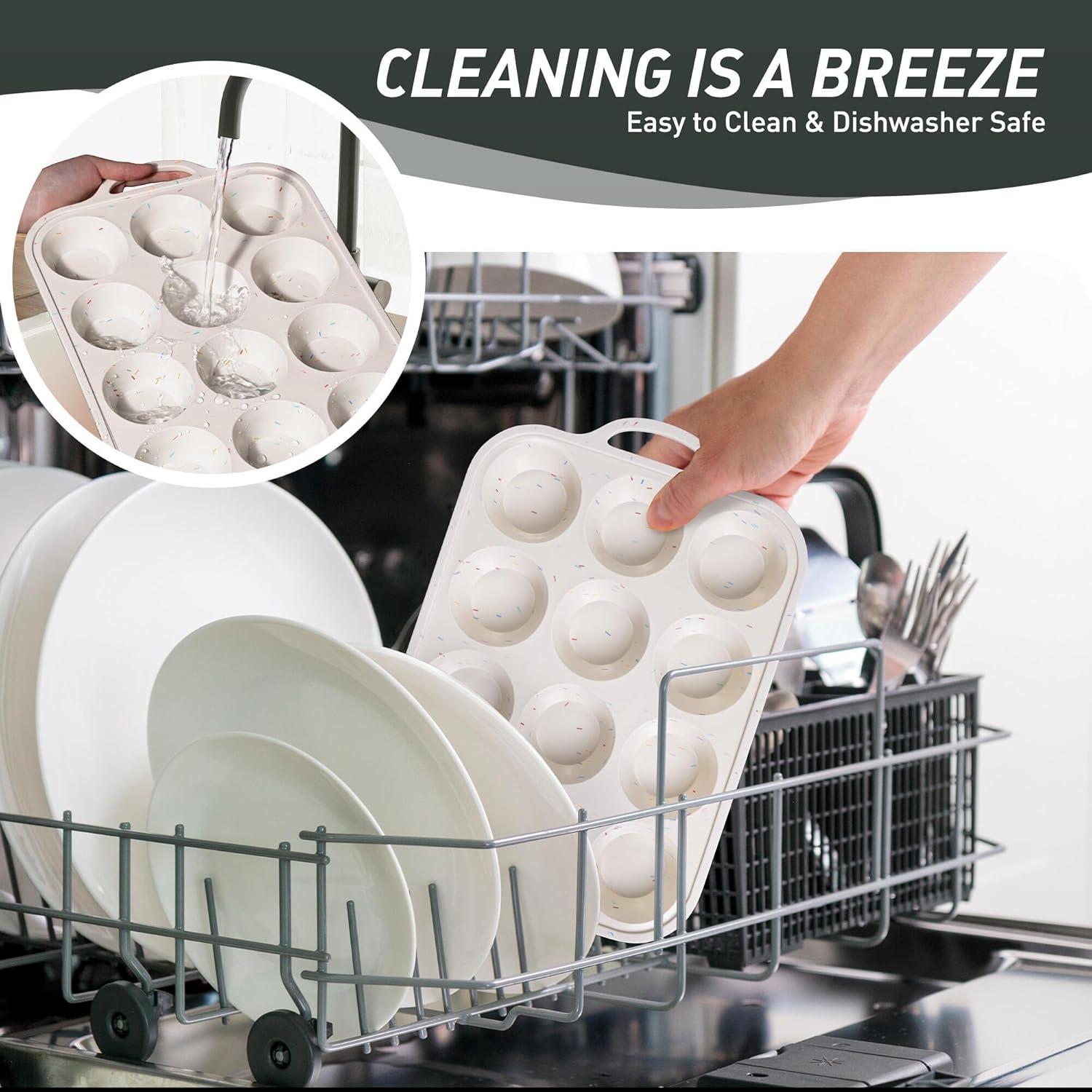 Molde de Silicona para Muffin Socisen 12 Tazas Regular Crema