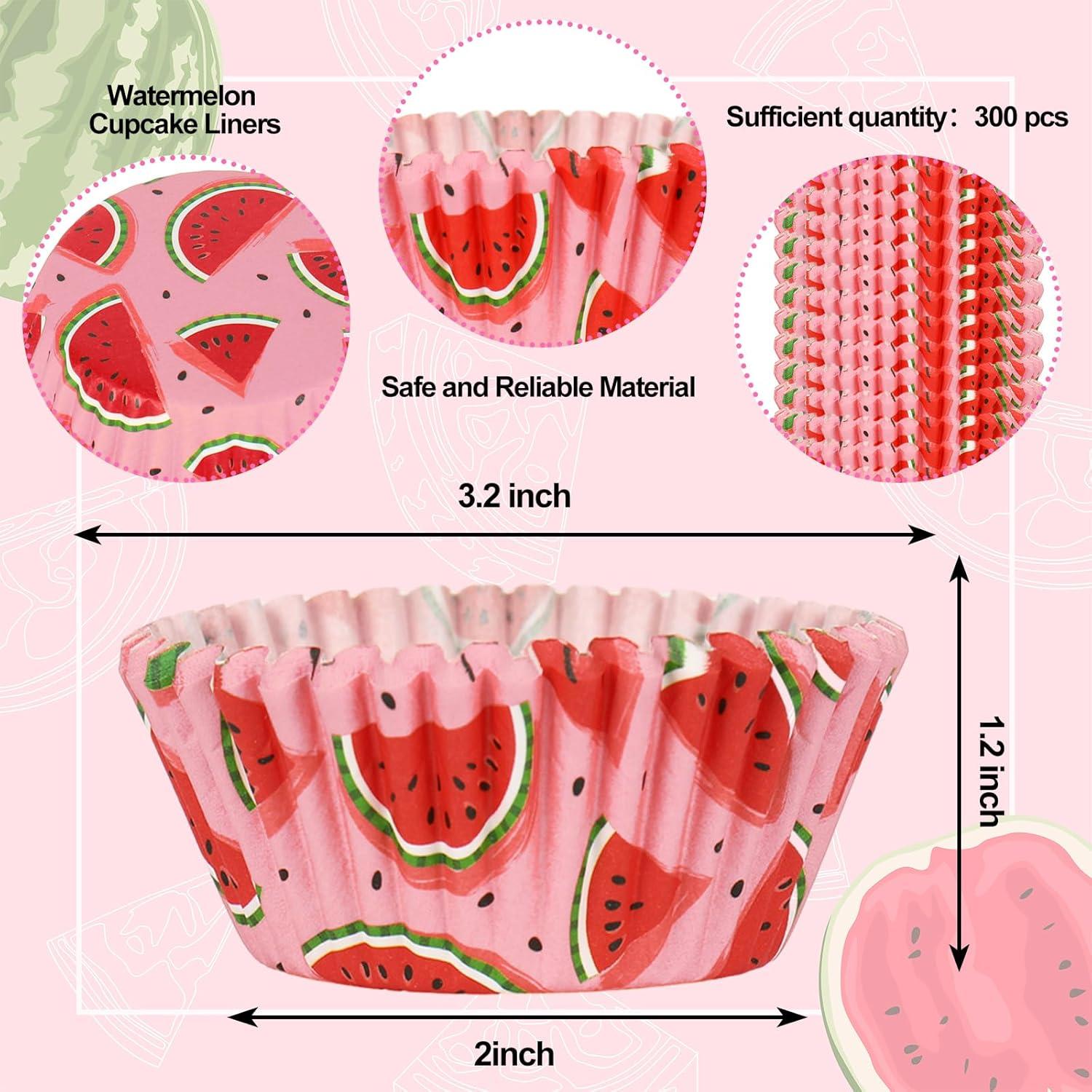 Forros de Cupcake Desechables Whaline 300 Piezas Sandía Rosa
