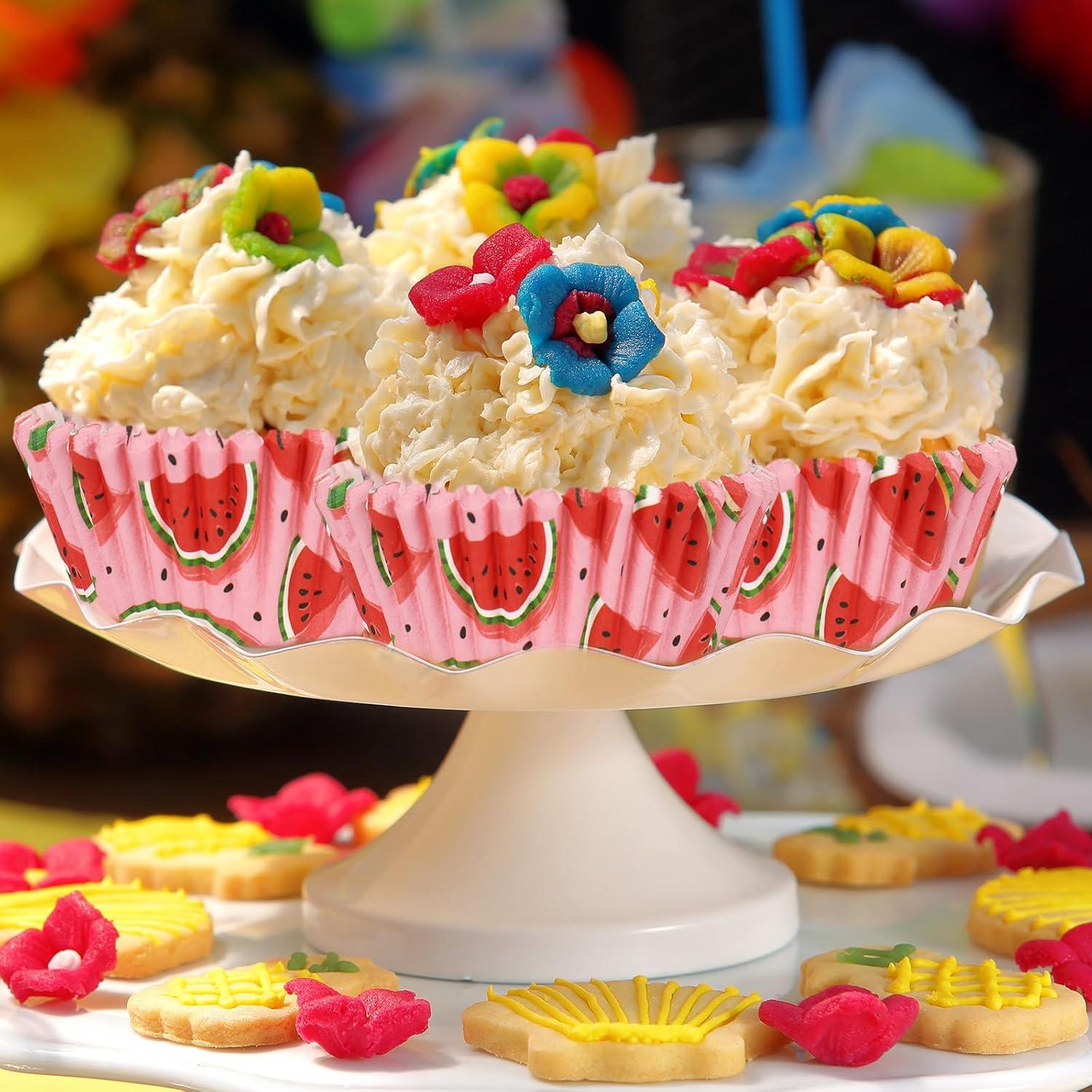 Forros de Cupcake Desechables Whaline 300 Piezas Sandía Rosa