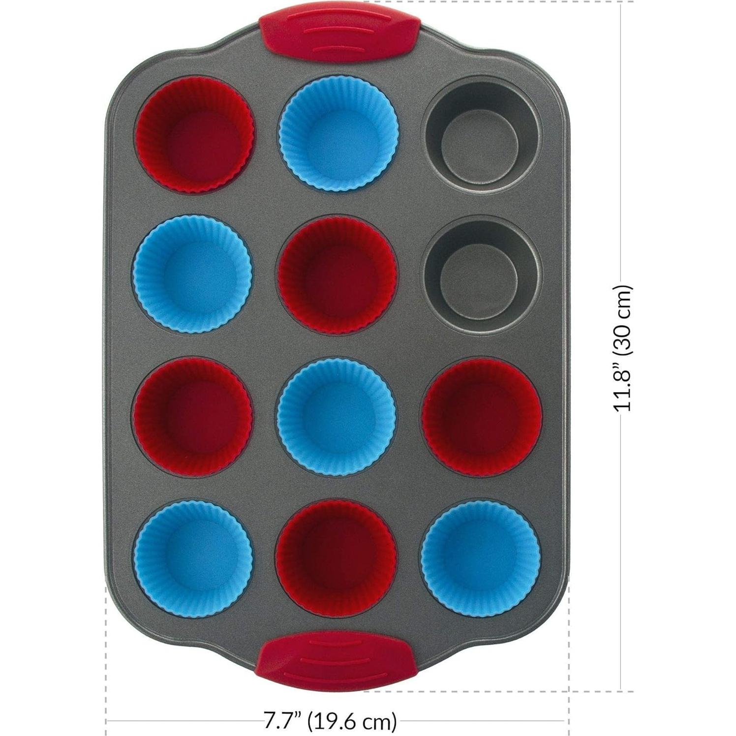 Sartén para Mini Muffins Boxiki 12 Tazas Acero Antiadherente