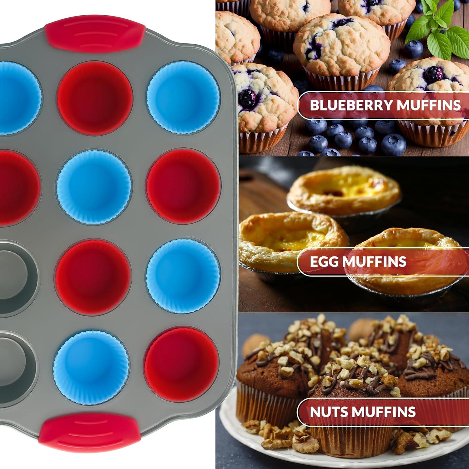 Sartén para Mini Muffins Boxiki 12 Tazas Acero Antiadherente