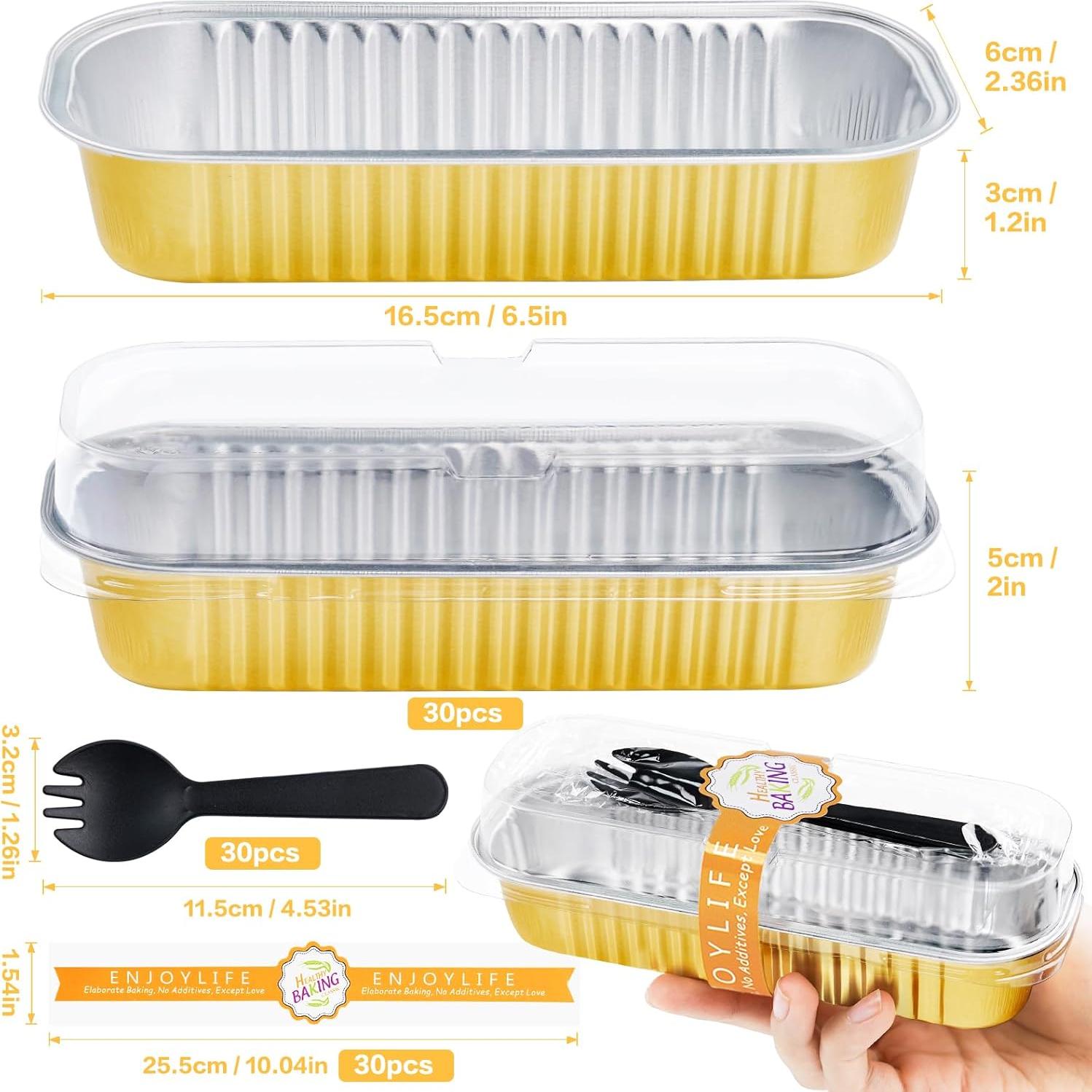 30 Moldes Rectangulares Desechables ZOXILEN 200ml Dorados