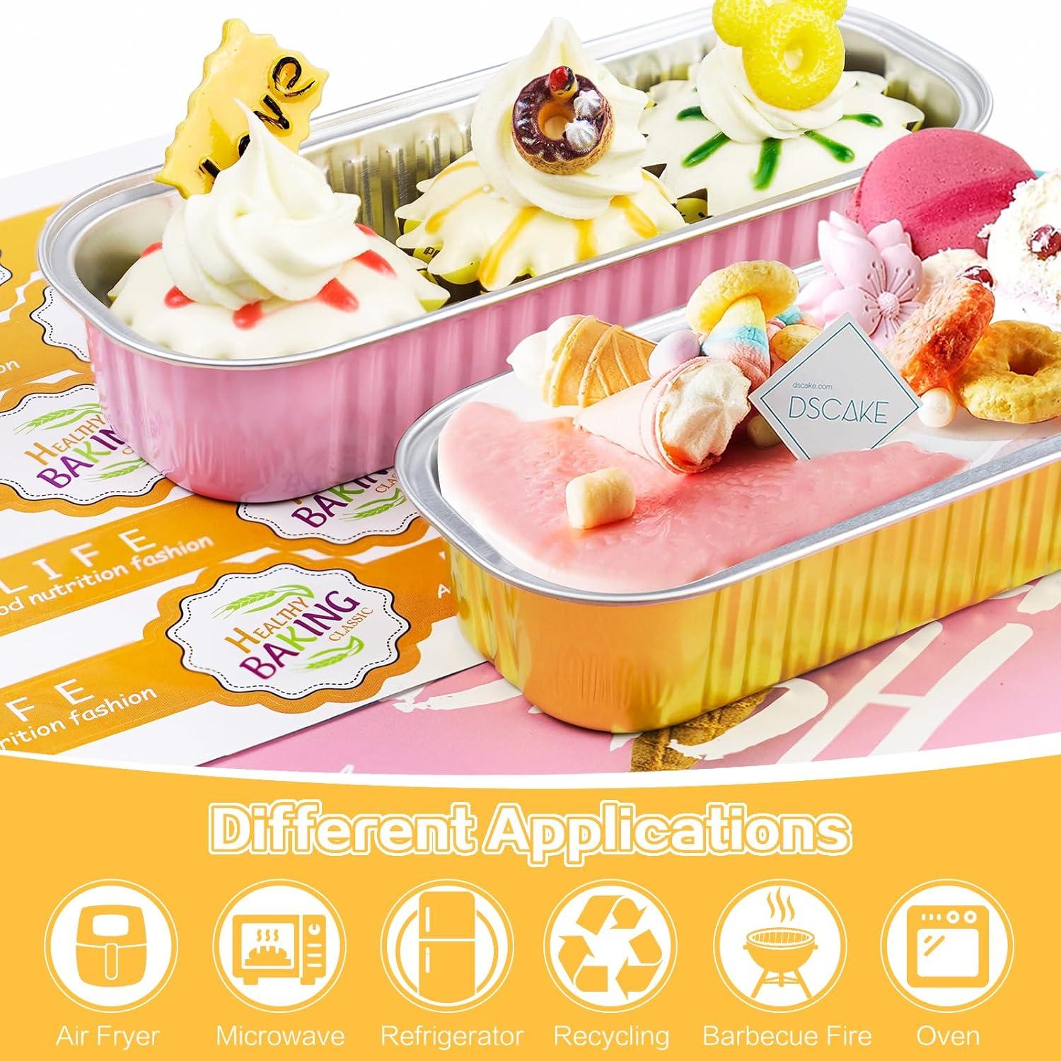 30 Moldes Rectangulares Desechables ZOXILEN 200ml Dorados