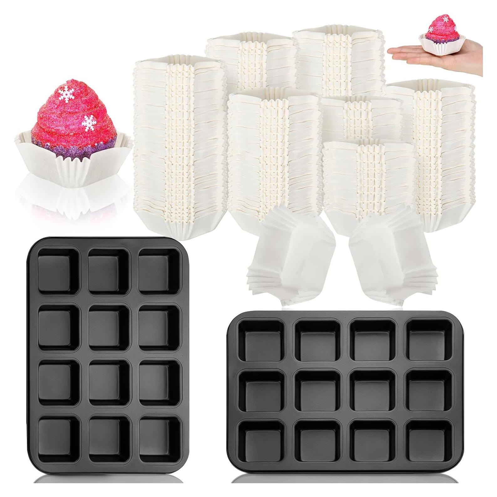 Conjunto de Moldes para Hornear Lallisa 2 Pcs + 500 Forros Cupcakes