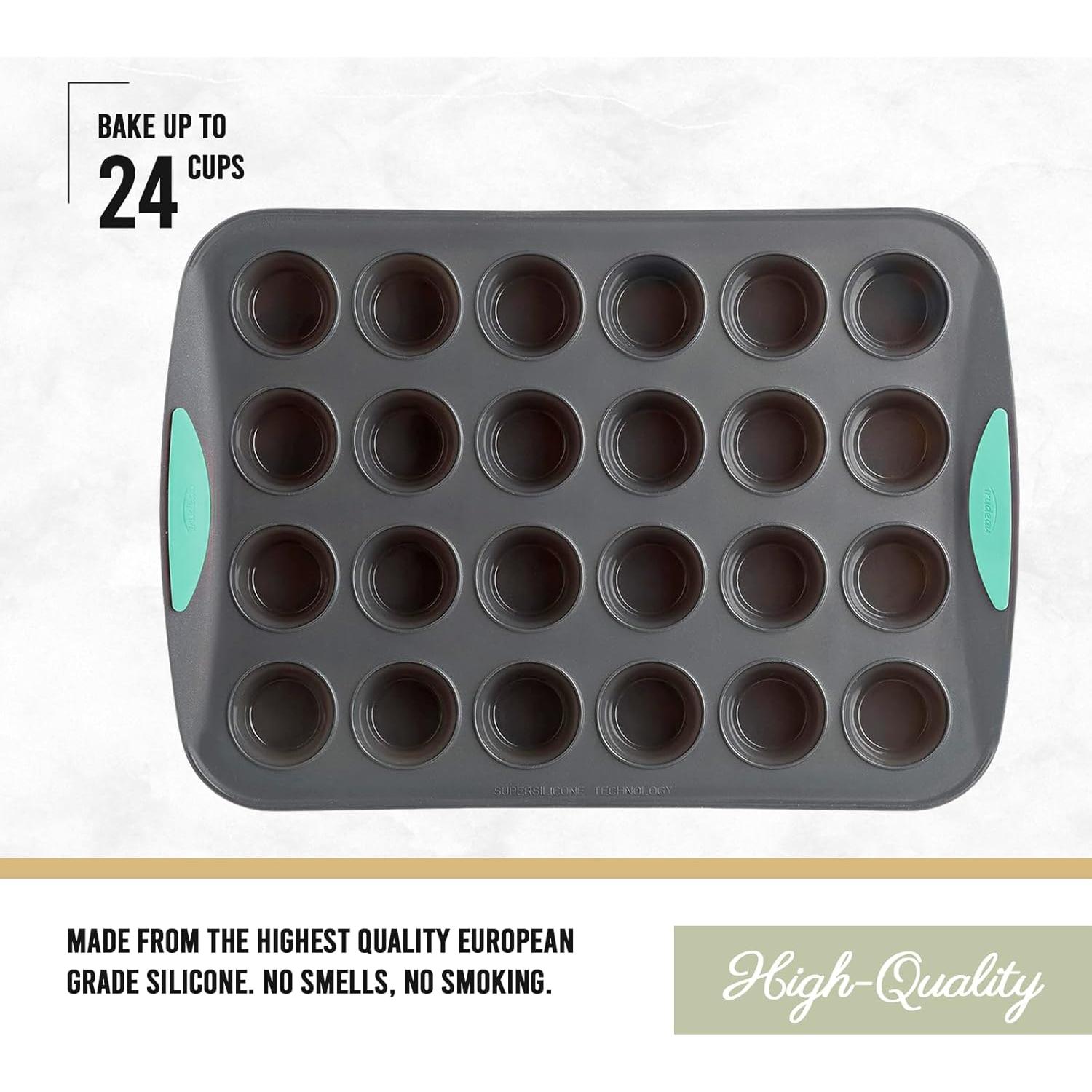 Molde para Muffins Trudeau de Silicona 24 Tazas Gris/Menta
