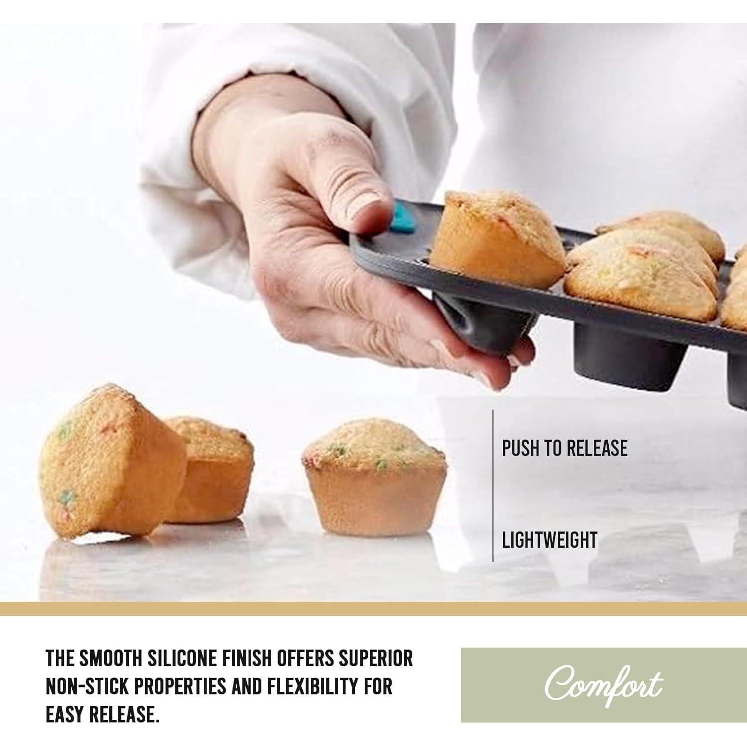 Molde para Muffins Trudeau de Silicona 24 Tazas Gris/Menta