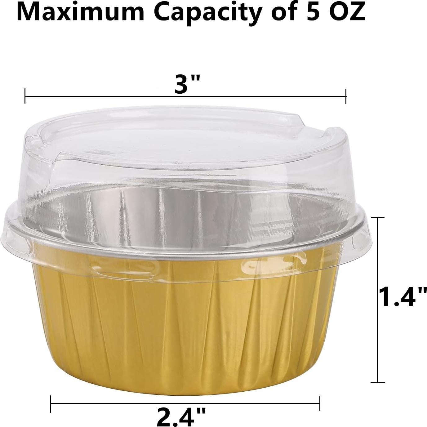 Tazas de Hornear Desechables DEAYOU 100-Pack 150ml Doradas