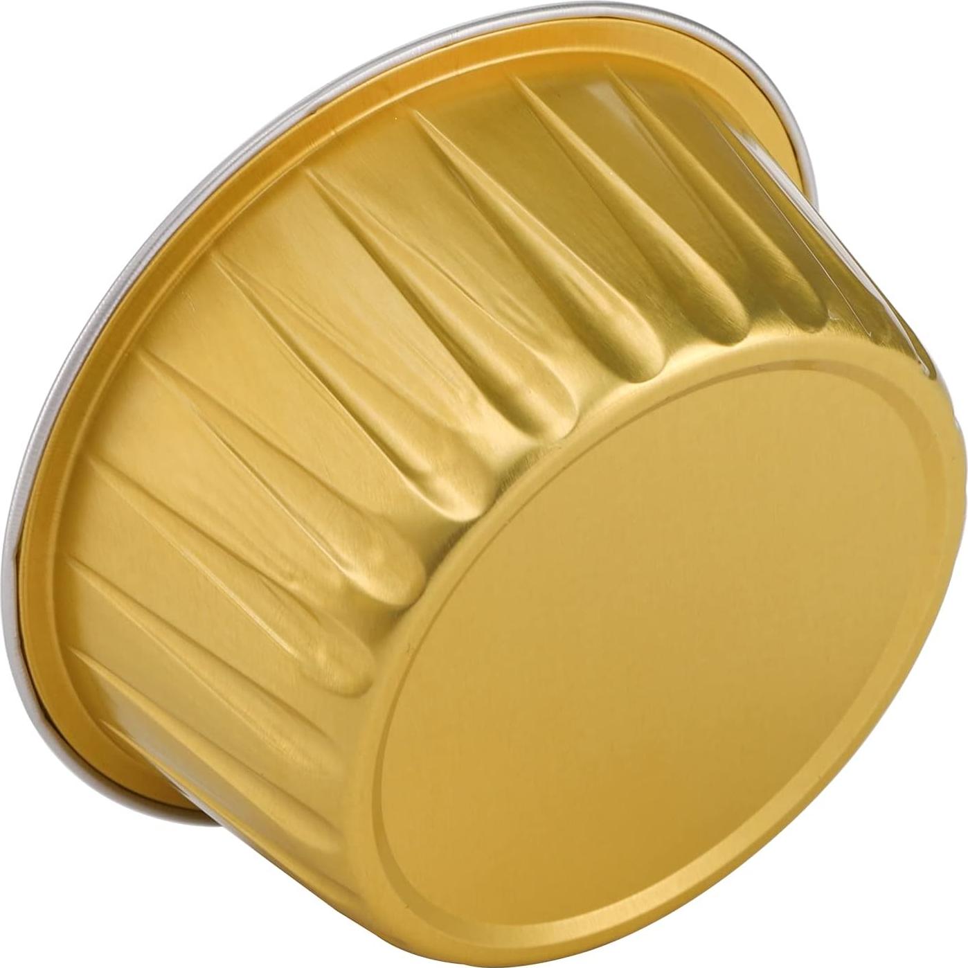 Tazas de Hornear Desechables DEAYOU 100-Pack 150ml Doradas