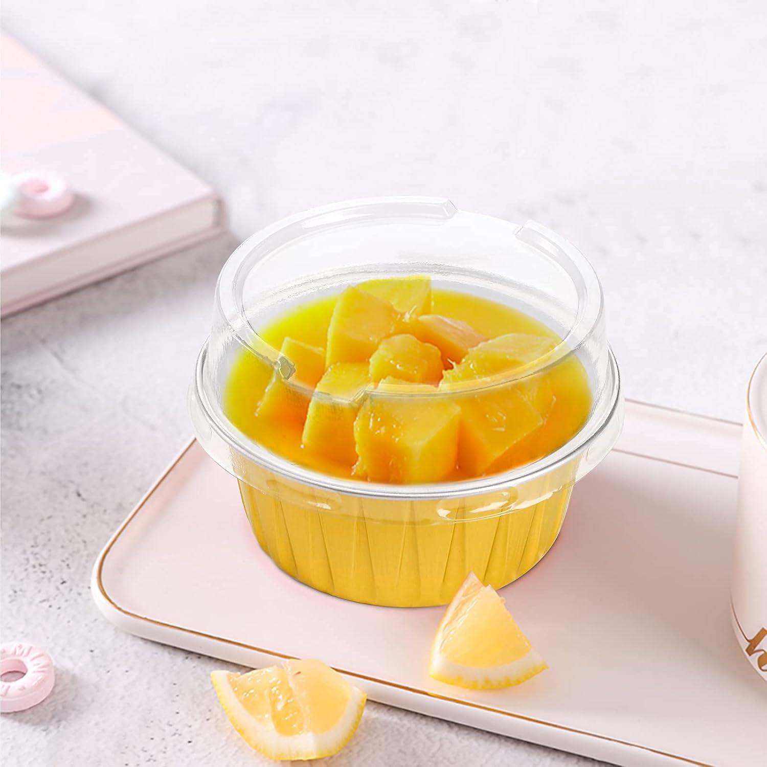 Tazas de Hornear Desechables DEAYOU 100-Pack 150ml Doradas