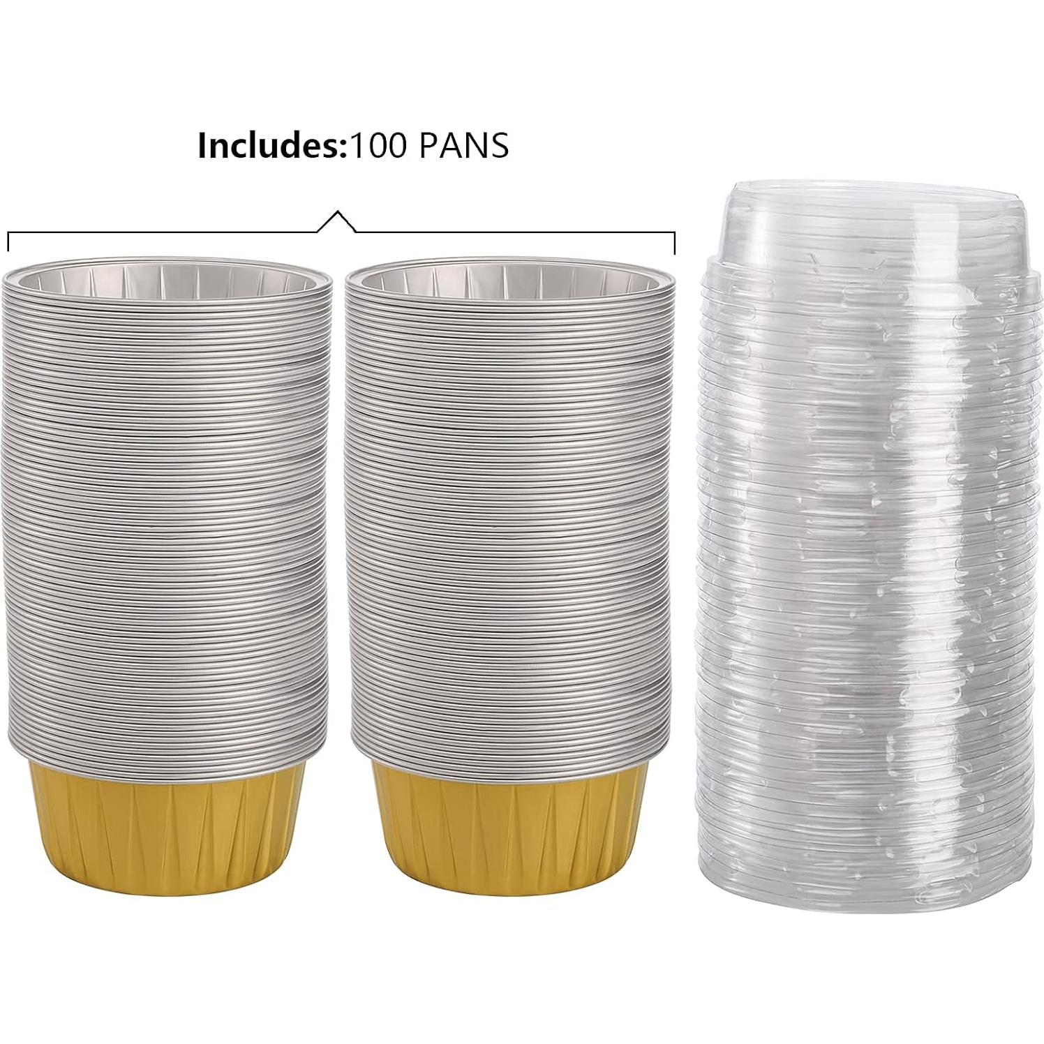 Tazas de Hornear Desechables DEAYOU 100-Pack 150ml Doradas