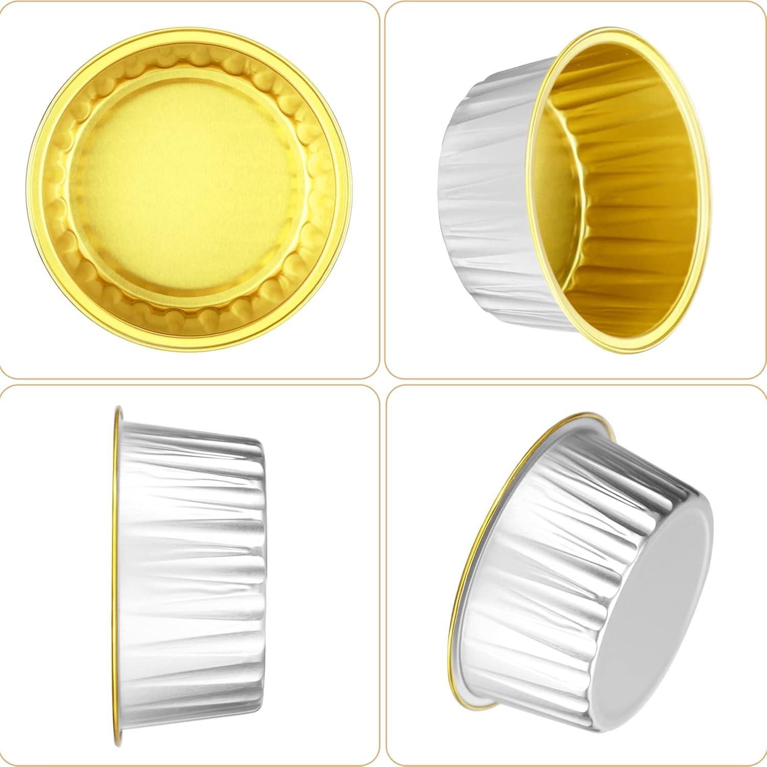 Ramequines Desechables EUSOAR 25pcs 5oz Aluminio con Tapas