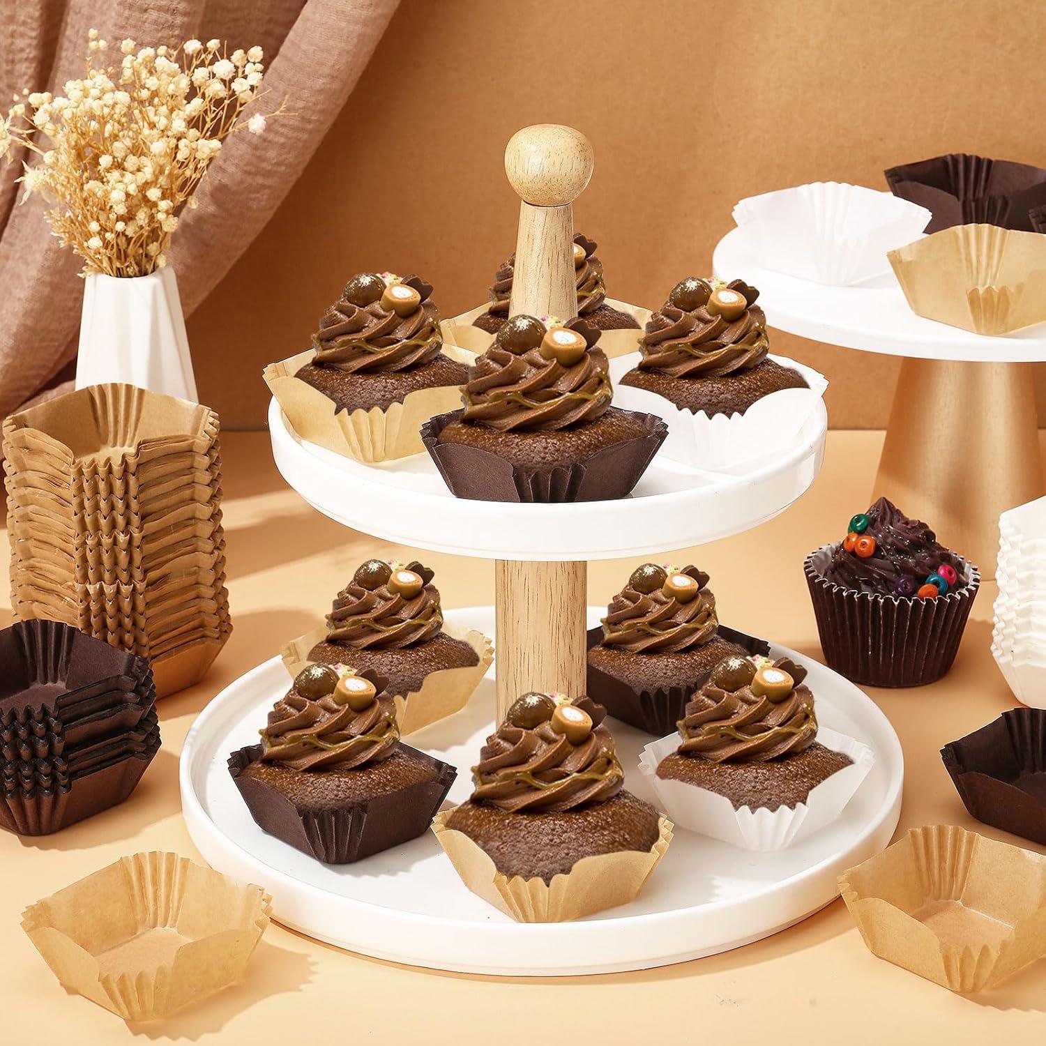 Forros de Cupcake Cuadrados Uiifan 1200 Pcs 4.5cm Desechables