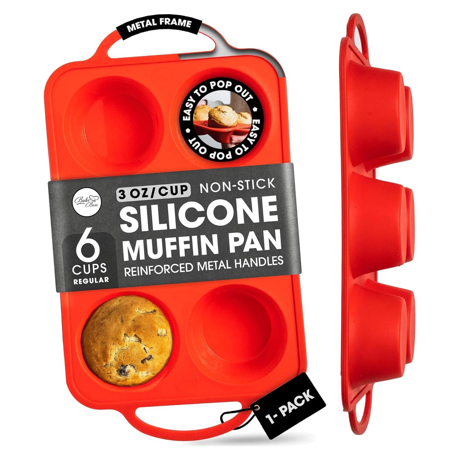 Bandeja de Muffins de Silicona BAKE BOSS 6 Tazas Antiadherente