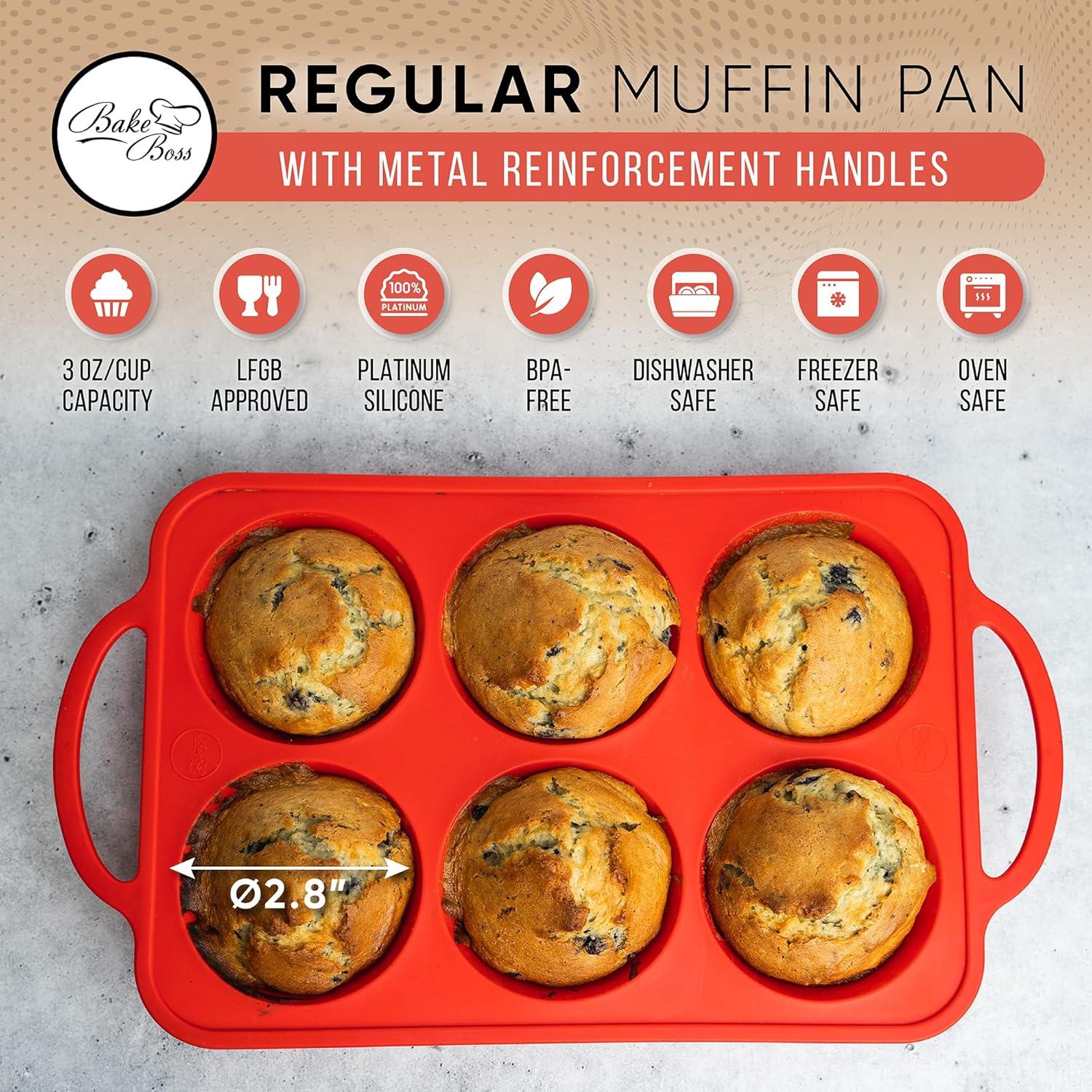 Bandeja de Muffins de Silicona BAKE BOSS 6 Tazas Antiadherente