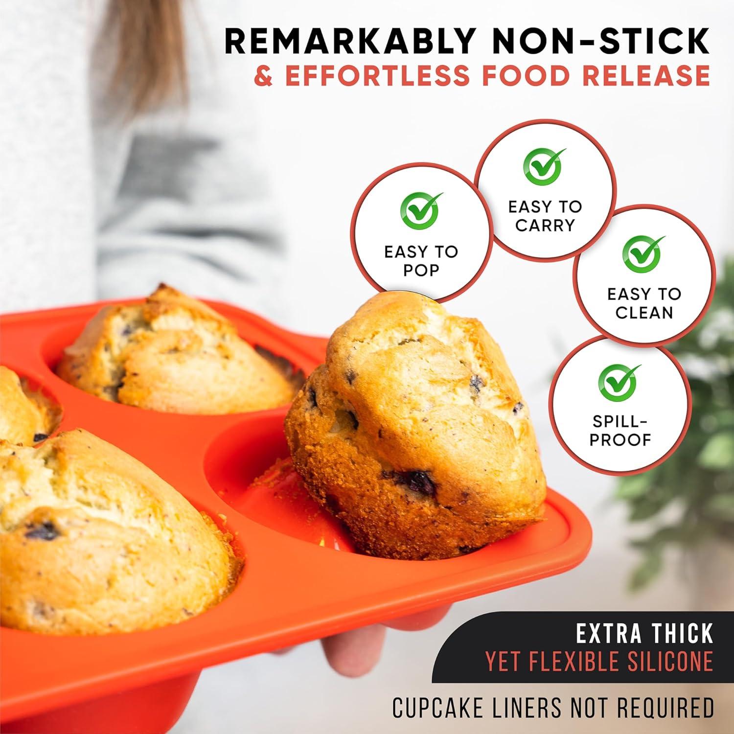 Bandeja de Muffins de Silicona BAKE BOSS 6 Tazas Antiadherente