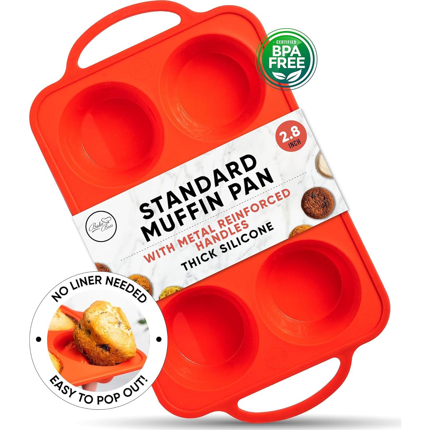 Bandeja de Muffins de Silicona BAKE BOSS 6 Tazas Antiadherente