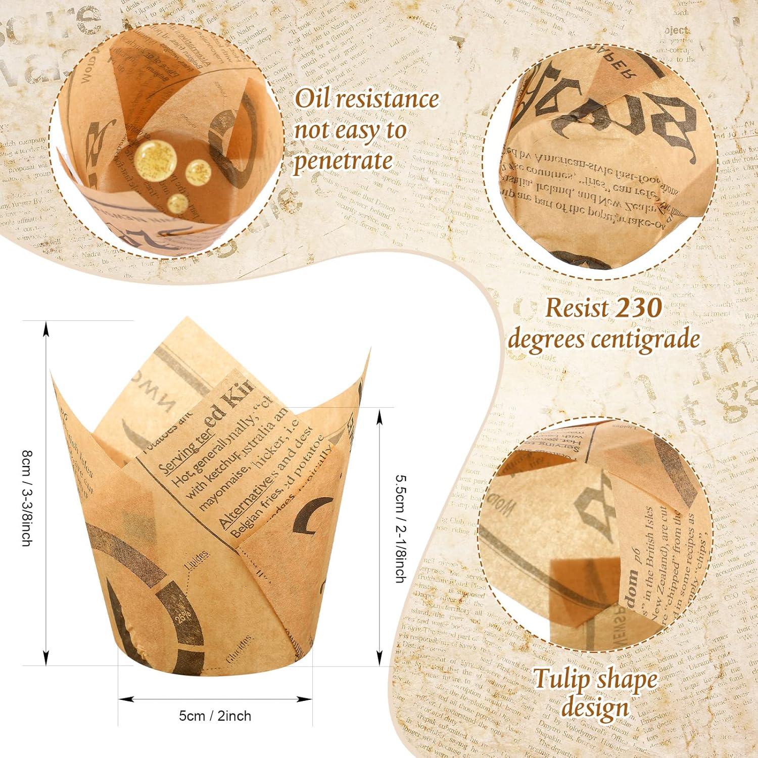 Yungyan 400 Forros de Tulipán para Cupcakes Resistentes a Grasa