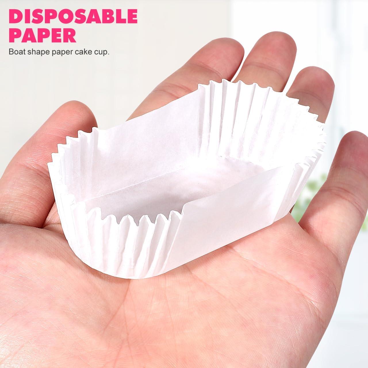Cabilock 1000 Forros Desechables para Cupcake Blancos 7.2x3.5cm
