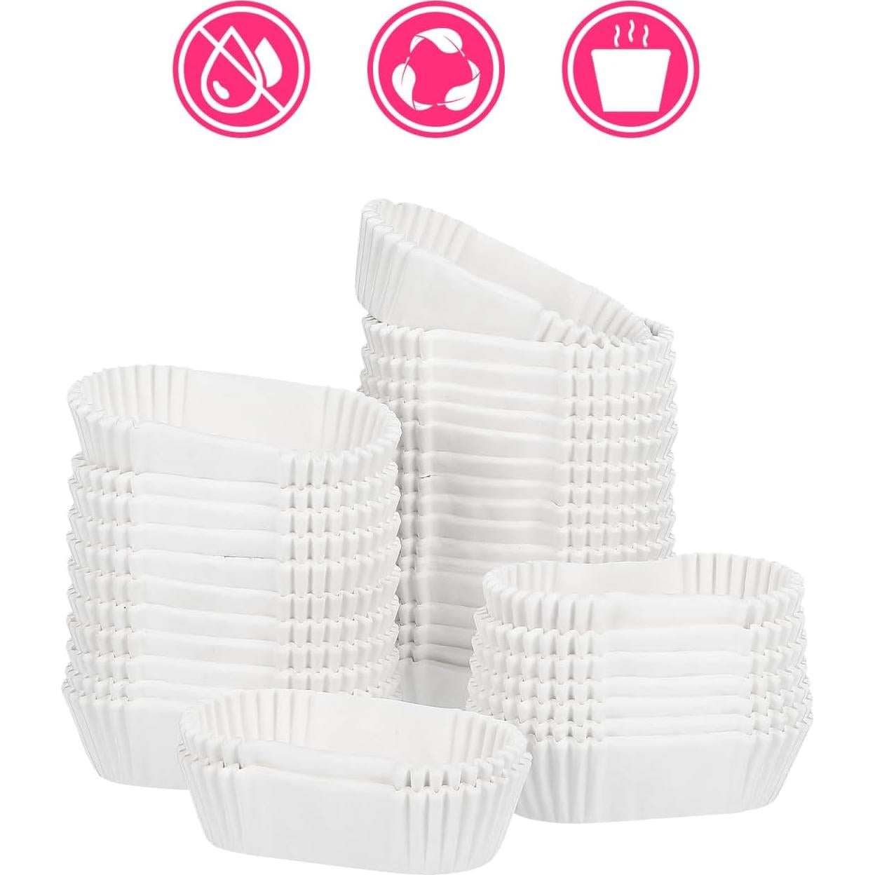 Cabilock 1000 Forros Desechables para Cupcake Blancos 7.2x3.5cm
