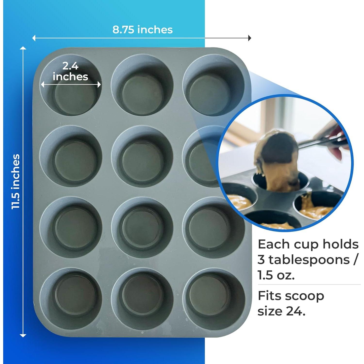 Molde de Silicona para Cupcakes Jenaluca - Set 2x12 Tazas