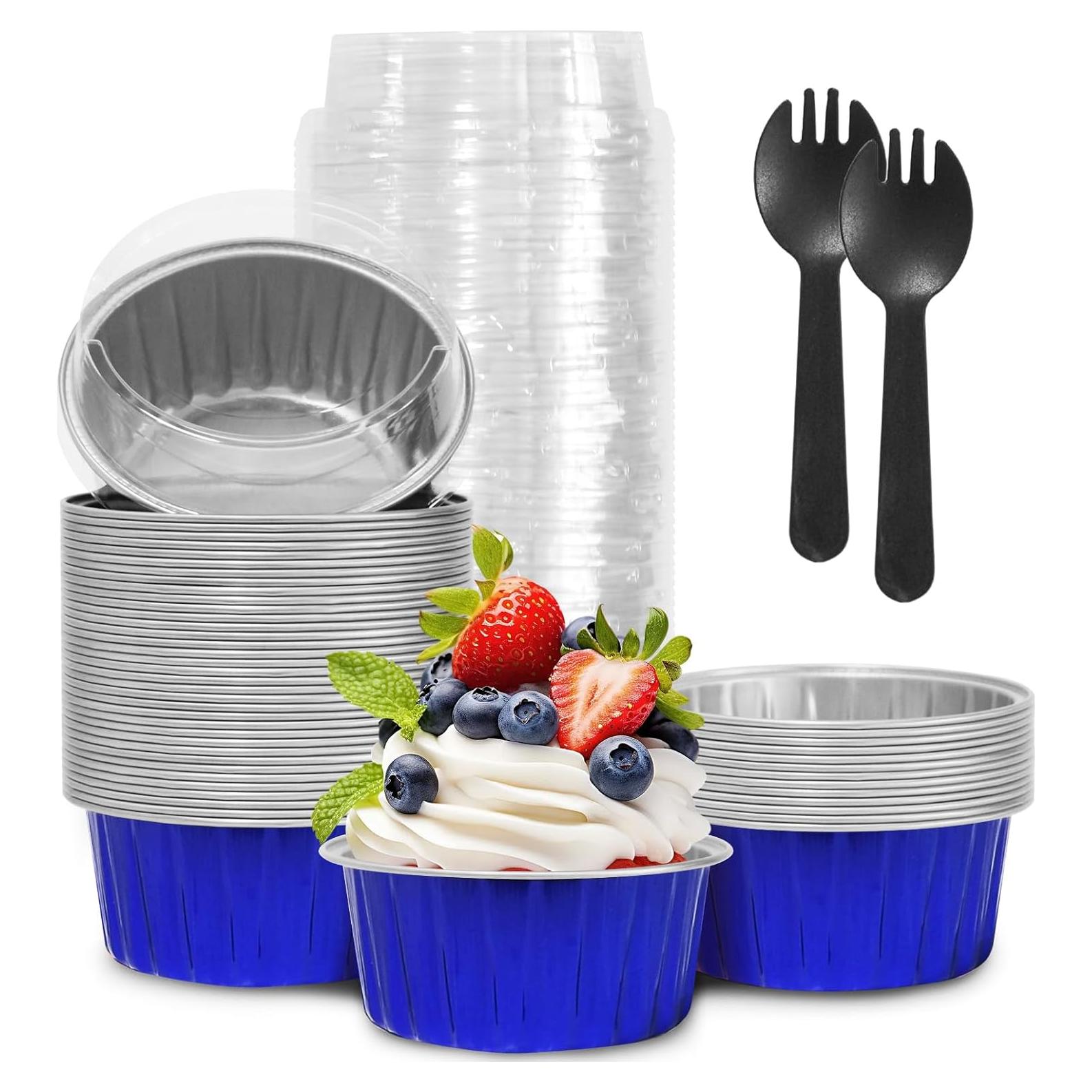 Copa de Pastel de Aluminio YOIYINI 50 Pcs 142g Azul