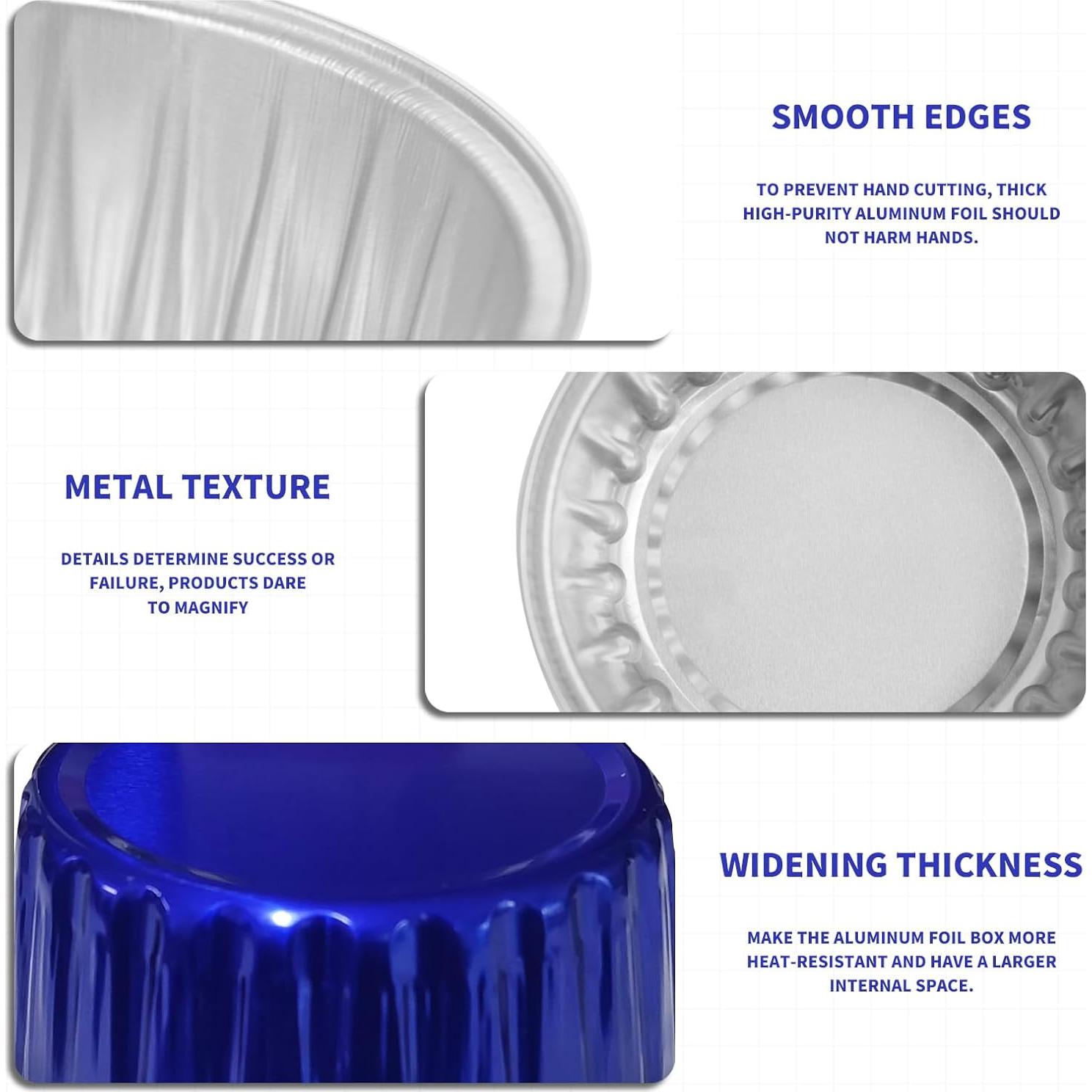 Copa de Pastel de Aluminio YOIYINI 50 Pcs 142g Azul