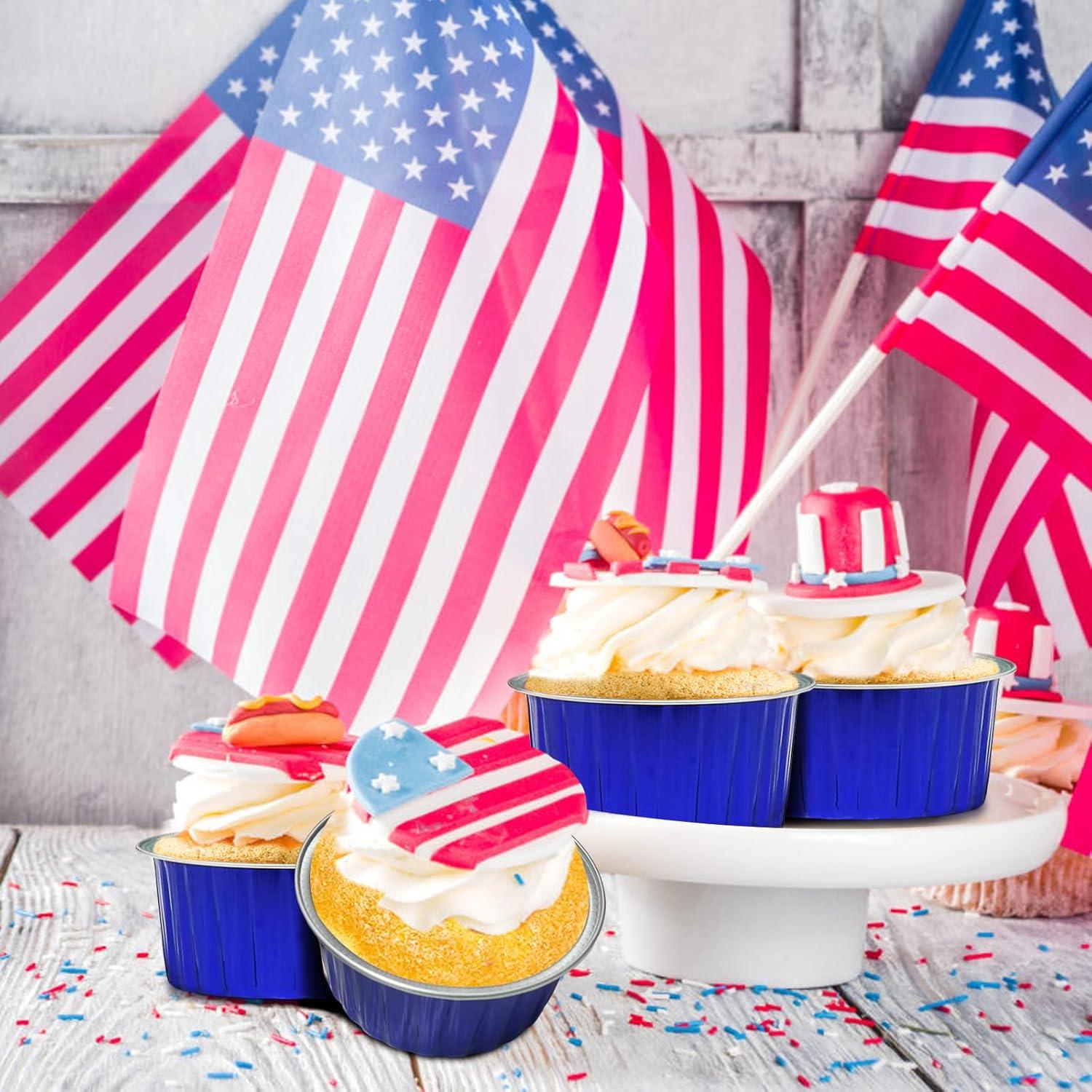 Copa de Pastel de Aluminio YOIYINI 50 Pcs 142g Azul