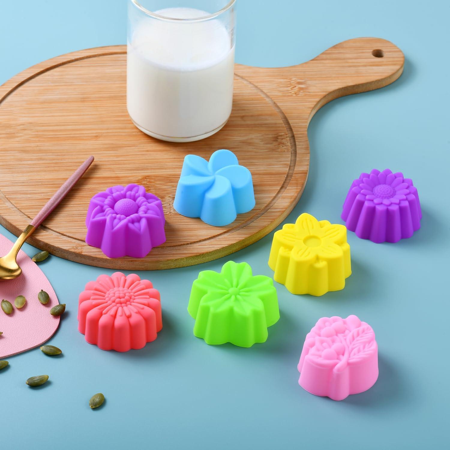 Tazas de Hornear de Silicona Mirenlife 42 Piezas Mini Flores