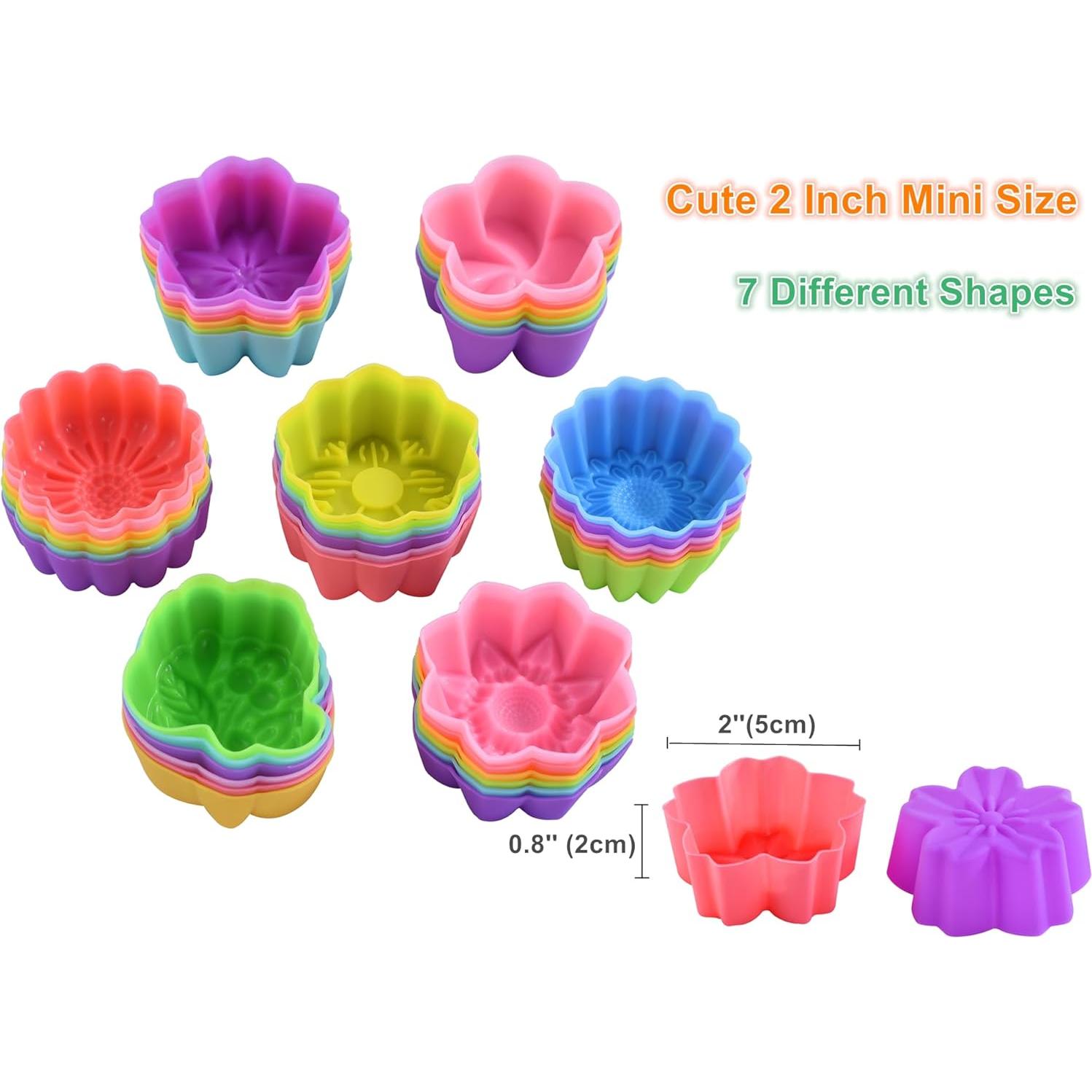 Tazas de Hornear de Silicona Mirenlife 42 Piezas Mini Flores