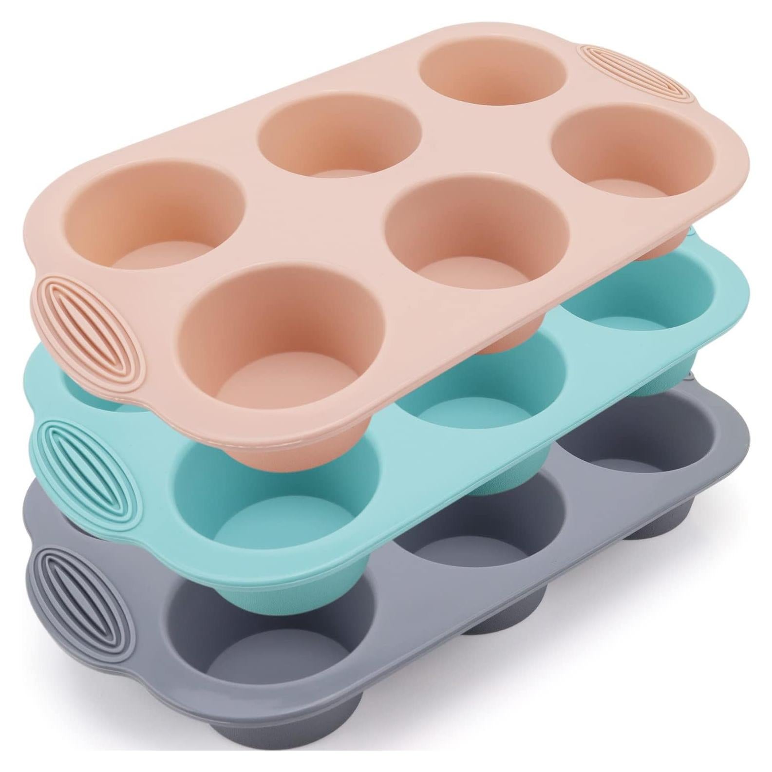 Molde de Silicona para Muffins Baocuan 6 Cavidades Antiadherente