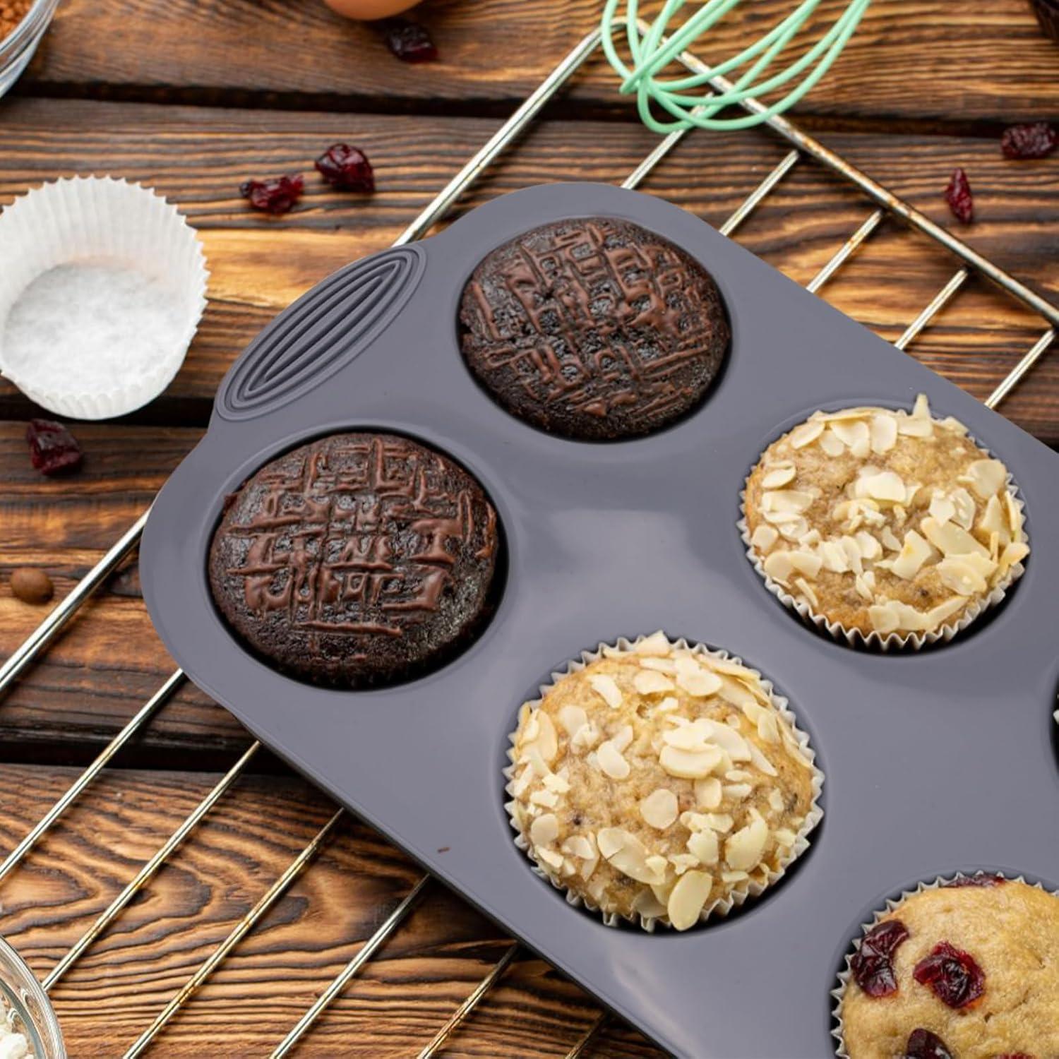 Molde de Silicona para Muffins Baocuan 6 Cavidades Antiadherente